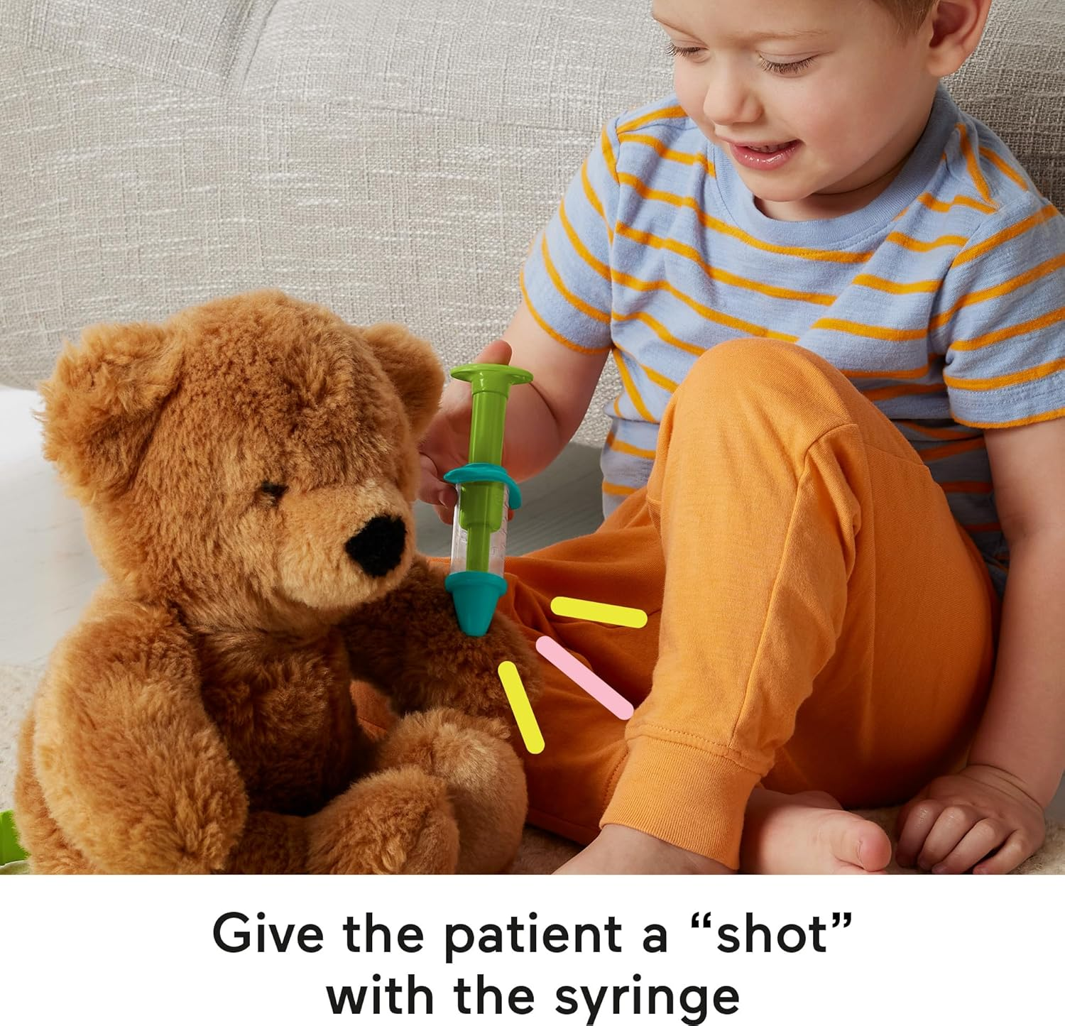 Fisher-Price Preschool Pretend Play Medical Kit 7-Piece Doctor Bag Dress up Toys for Kids Ages 3+ Years image number 4