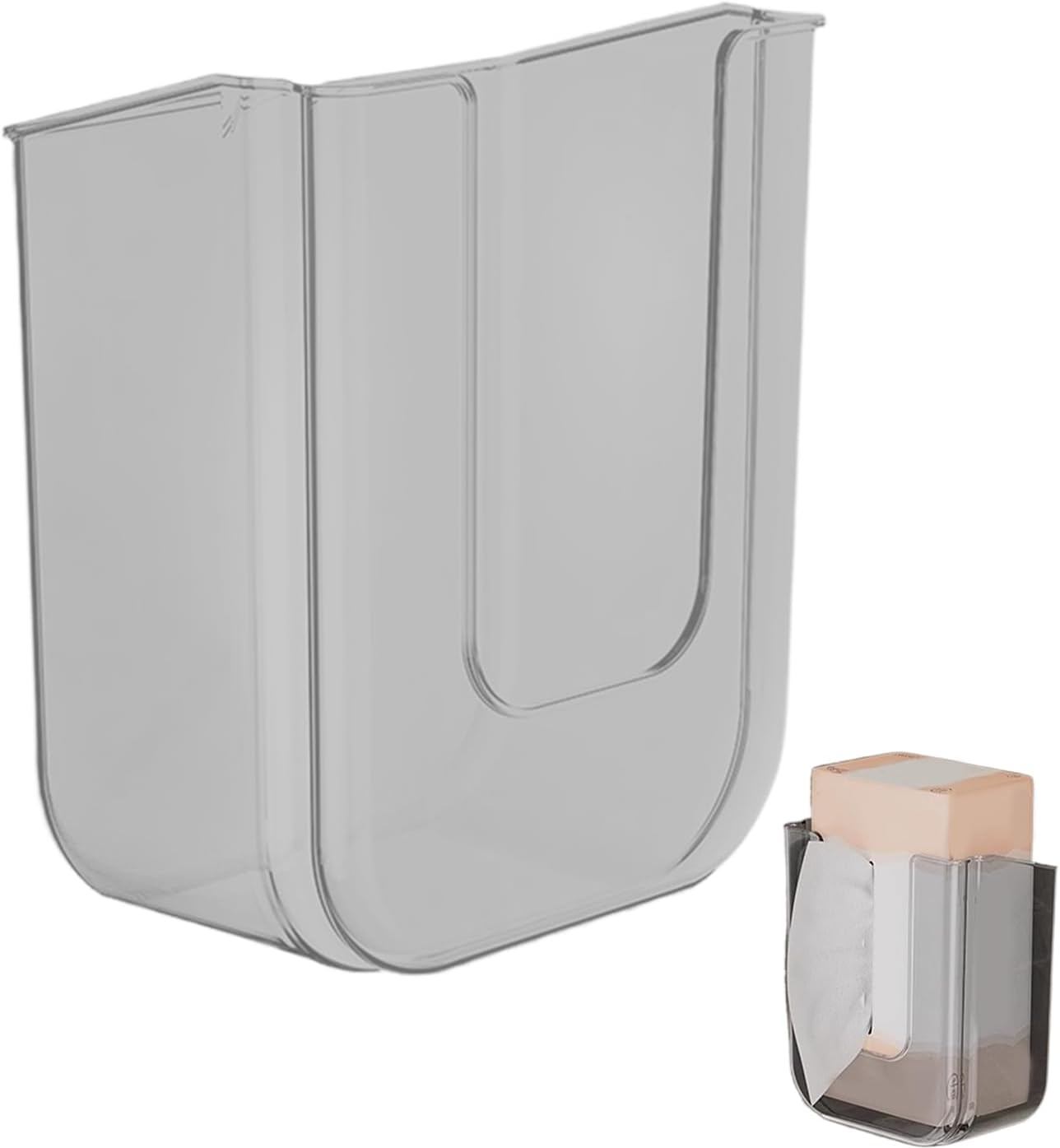 Bathroom Wipes Holder, Toilet Clothes Rack, Laundry Rack Holder Storage Box Container Organizer, Refillable Tissue Dispenser for Toilet Family Room - Grey image number 5