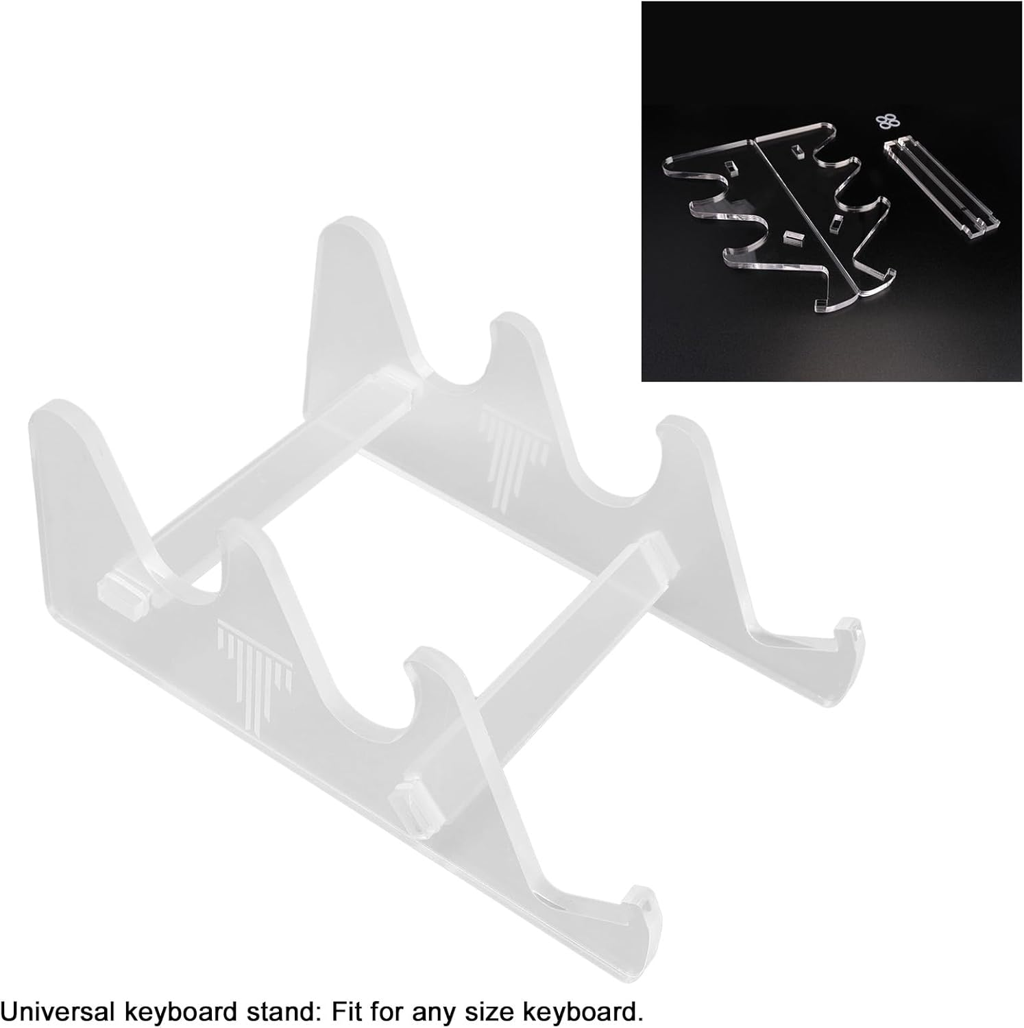 Keyboard Display Stand, 3 Tier Acrylic Transparent Mechanical Holder Rack Easy Assembly Suitable for Offices, Studies, and Display Cabinets image number 1