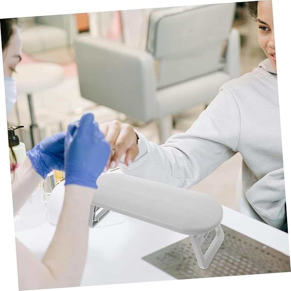 Nail Arm Rest,Foldable Portable Manicure Hand Pillow Arm Rest for Nail Practice, Desk Use and Spa - Ideal Nail Hand Support Pad-Light Gray image number 1