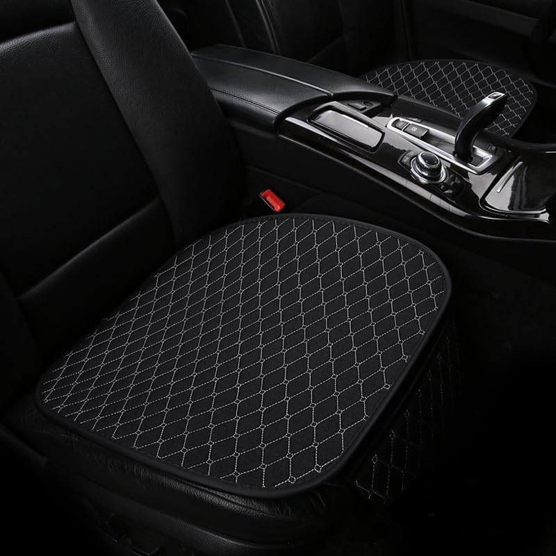 Car Front Seat Cover Cushion Pad with Storage Pocket,1Pc Car Seat Front Pad Auto Front Seat Protector Pad with Storage Pocket,Front Bottom Seat Protector Pad Car Seat Cover with Storage Pocket,Black image number 4