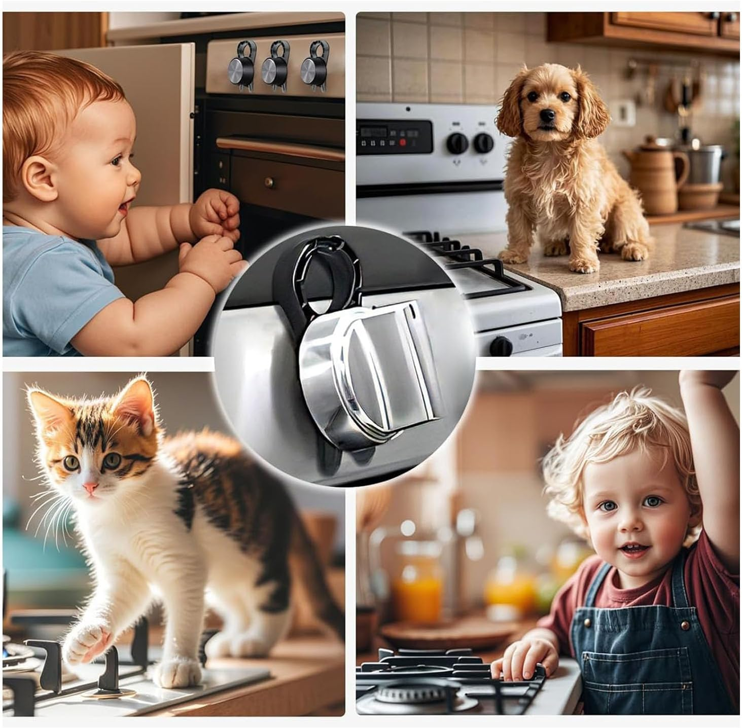 Shengsenfu Stove Knob Locks 5 Pack, Child Safety Guards, Durable Design Baby and Pets Proof Gas Stove Knob Locks Baby Proof Oven Knob Safety Covers, Stove Lock, Portable Child Proofing Stove Lock image number 3