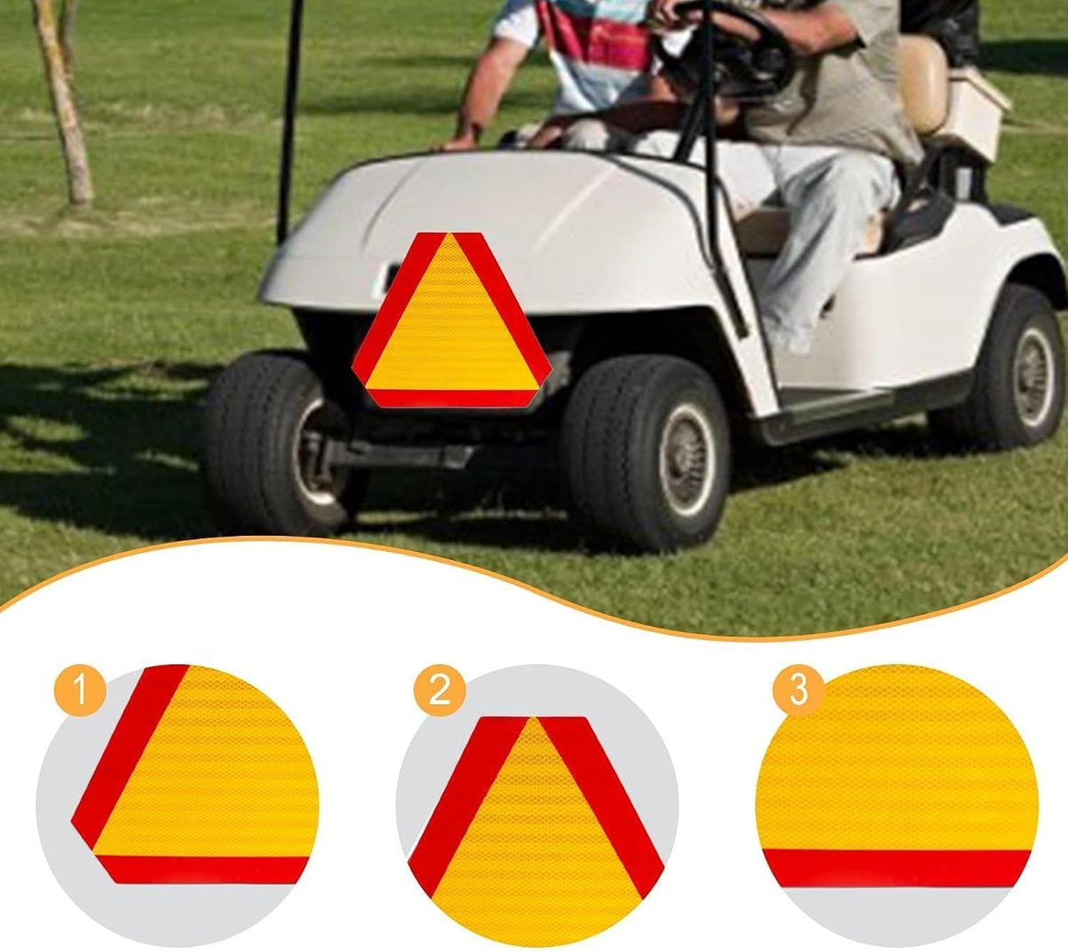 Slow Moving Vehicle Sign Slow Sign Warning Triangle Replacement Sturdy Sun Protection Reflector for Accessory Tractor, Yellow image number 4