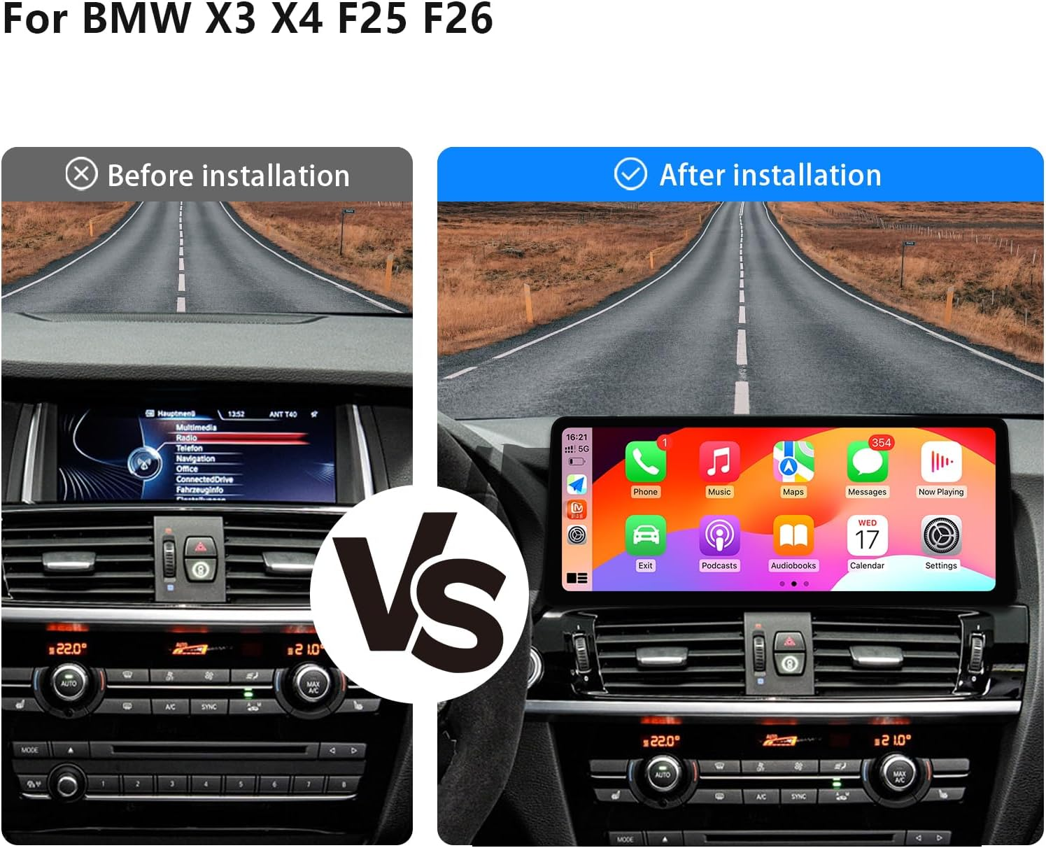 Ultra Slim 12.3 Inch 1920 X 720 Car Stereo for BMW X3 F25 2010-2013 CIC Carplay Android Car Radio Multimedia Audio Upgrade Touchscreen Bluetooth (Linux CIC System) image number 1