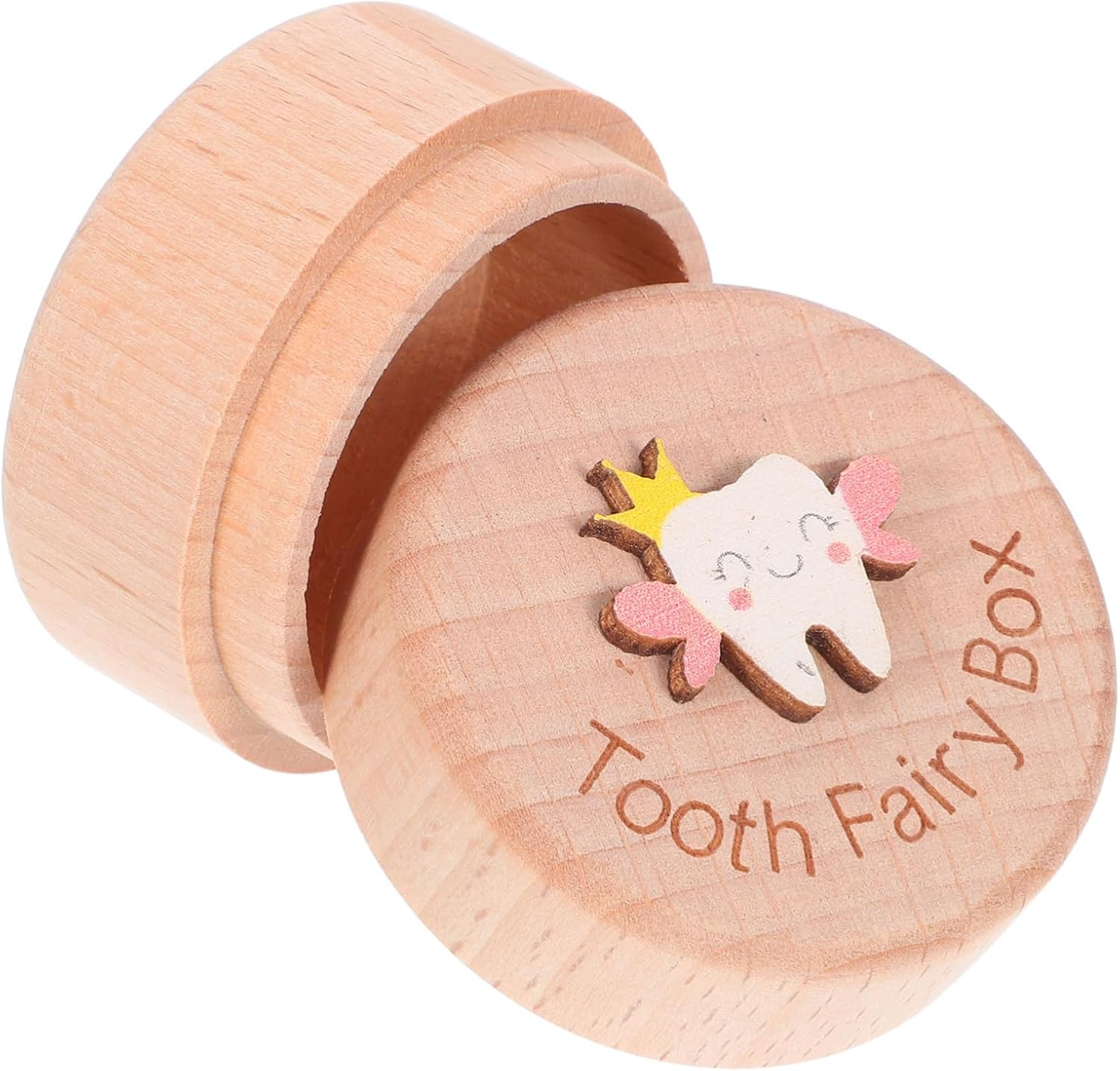 CHILDWEET Wooden Tooth Keepsake Box Cute Tooth Storage Holder for Boys Shower for Newborns Unique Growth Milestone Keepsake
