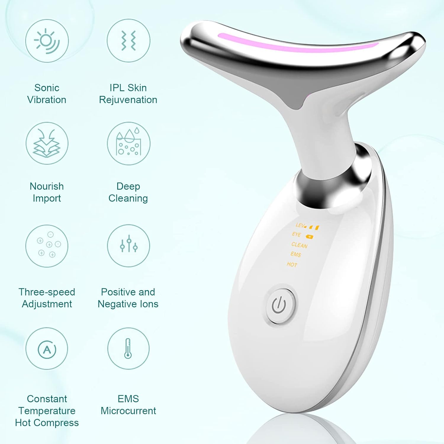 Skin Beauty Device for Face and Neck, 3 in 1 Portable Electric Face Massager image number 4