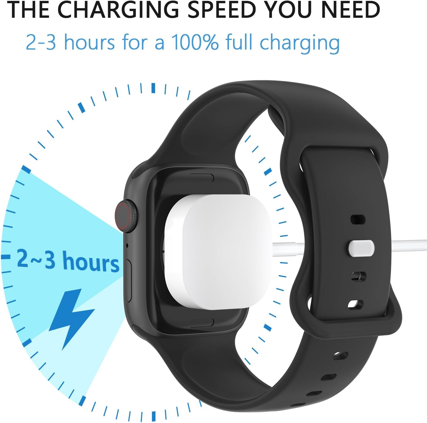 1M Long Magnetic Charger for Apple Watch Charger, Fast Charging Cable USB 100Cm/3.3Ft Cord Compatible with Iwatch Series Ultra/9/8/7/6/Se/Se2/5/4/3/2/1 image number 1