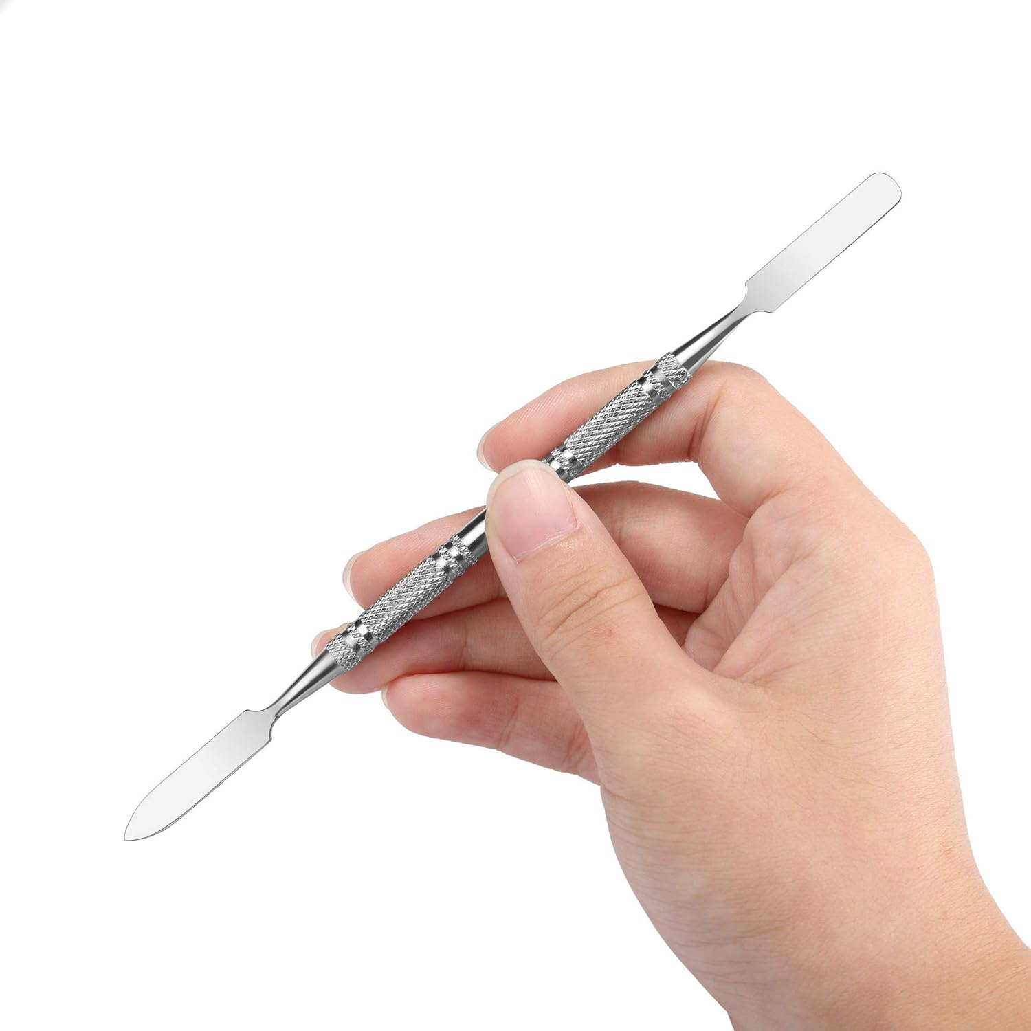 5Pcs Makeup Spatula Tool Metal Set Professional Beauty Stainless Steel Cosmetics Mixer Long Metal Spatula Depotting Mixing Tool (#2) image number 5