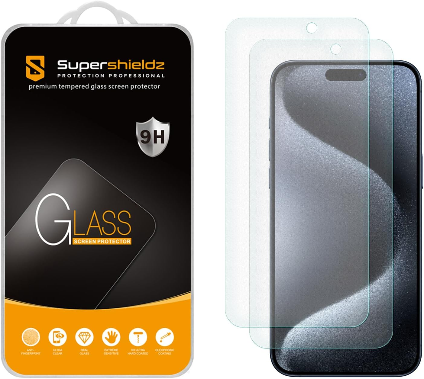 Supershieldz (2 Pack) anti Glare (Matte) Screen Protector Designed for Iphone 15 Pro Max (6.7 Inch) [Tempered Glass] anti Fingerprint, anti Scratch, Bubble Free