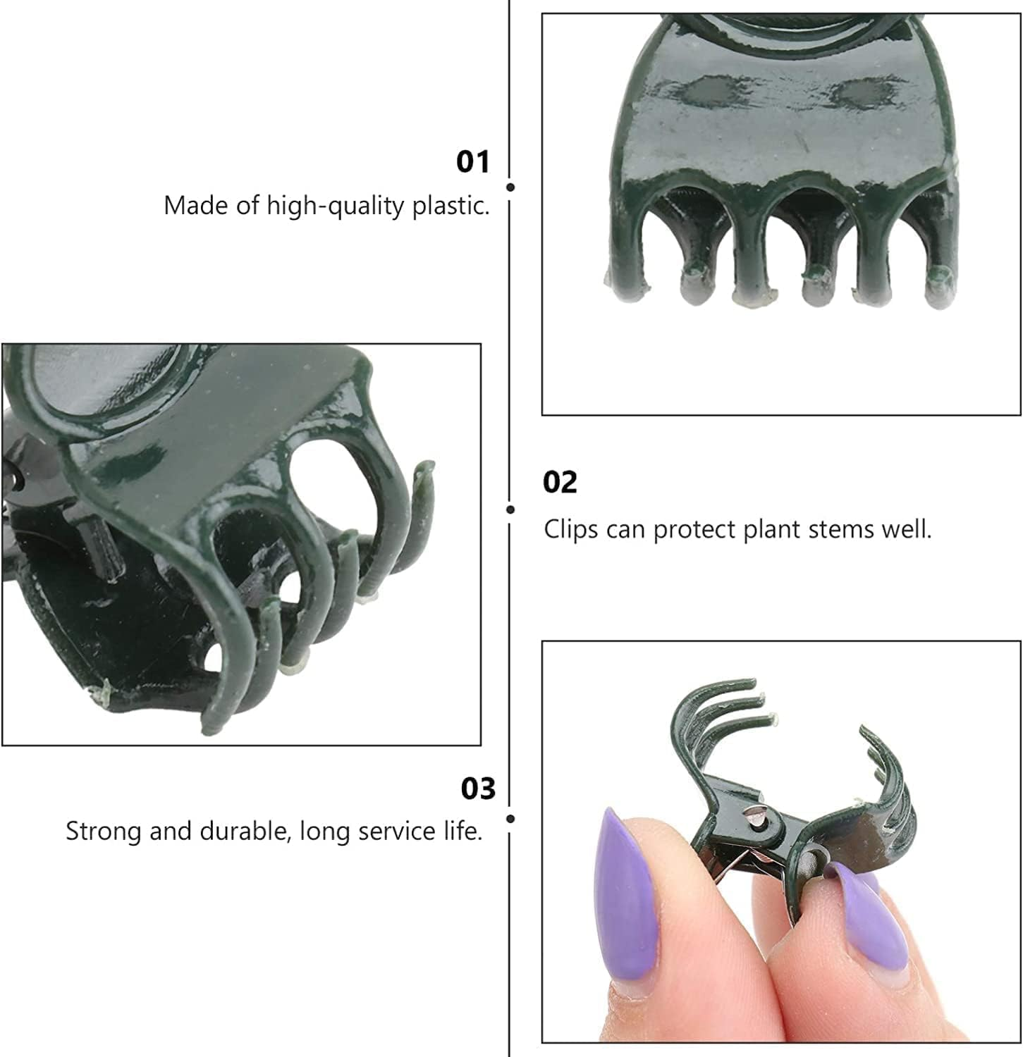 100 Pcs Orchid Clips, Plant Support Clips, Mini Plastic Greenhouse Garden Flower Clips, Vegetables Climbing image number 1