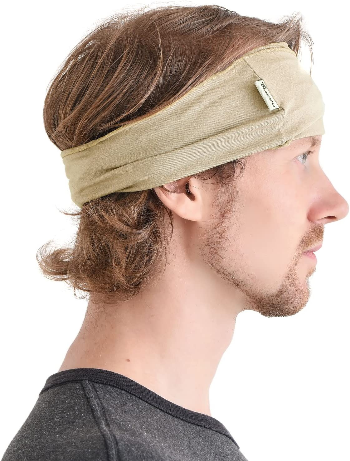 CHARM Mens Bandana Head Wrap - Womens Elastic Headband Japanese Long Hair Dreads