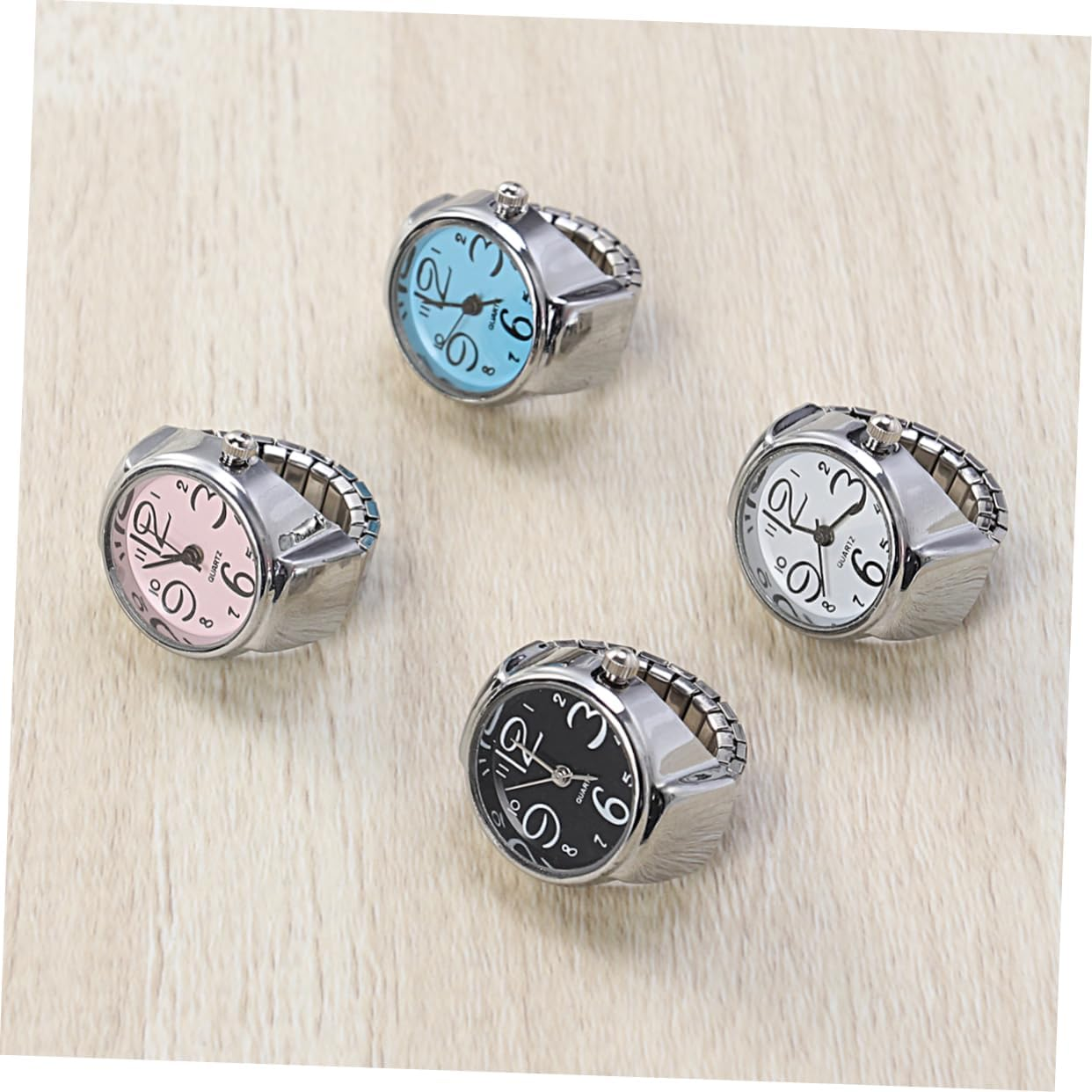 ULDIGI Ring Watch for Women Men Big Numbers Quartz Analog Watch Stylish Boys and Girls Friends