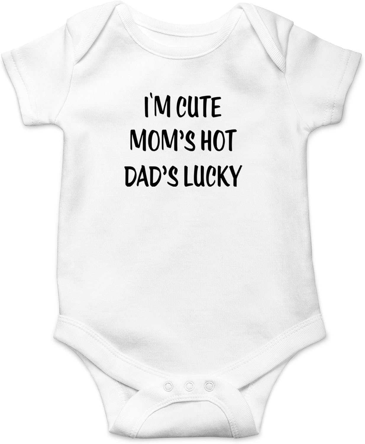 Crazy Bros Tees Cute, Mom'S Hot, Dad'S Lucky Funny Cute Novelty Infant One-Piece Baby Bodysuit
