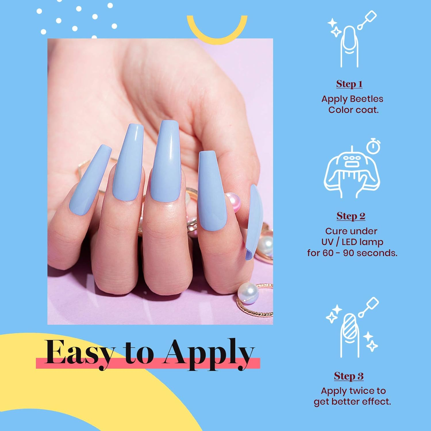 Beetles Gel Polish Gel Polish 15Ml Light Blue Nail Gel Soak off Uv LED Nail Lamp Gel Polish Nail Art Manicure Salon DIY Home Solid Gel 0.5Oz Diy Home Women image number 5