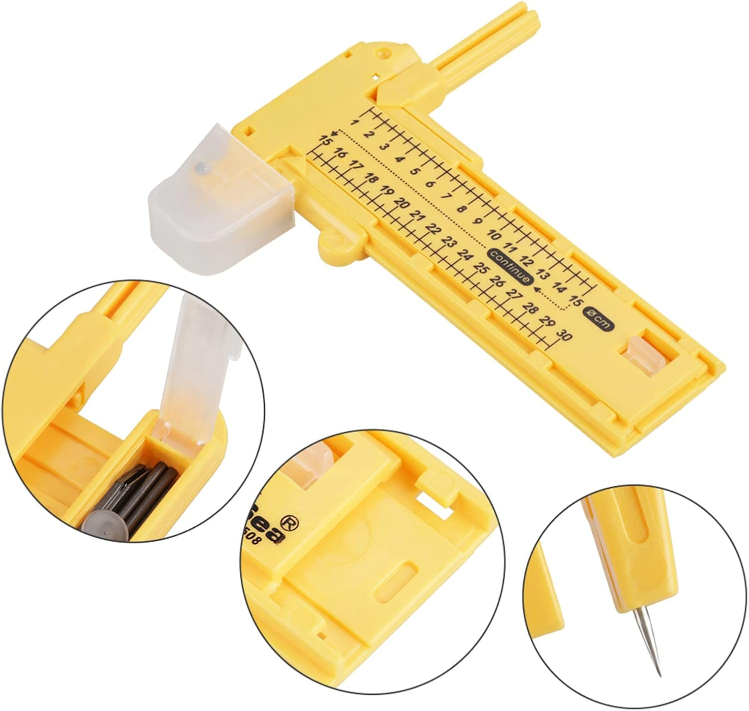 Lwuey Compass Circle Cutter, Circular Rotary Cutter Paper Adjustable Easy to Read Scale Trimmer Cardboard Rubber Leather Art Craft Tool Scrapbooking Great for Photo Cropping Die Cutting Plotting image number 2