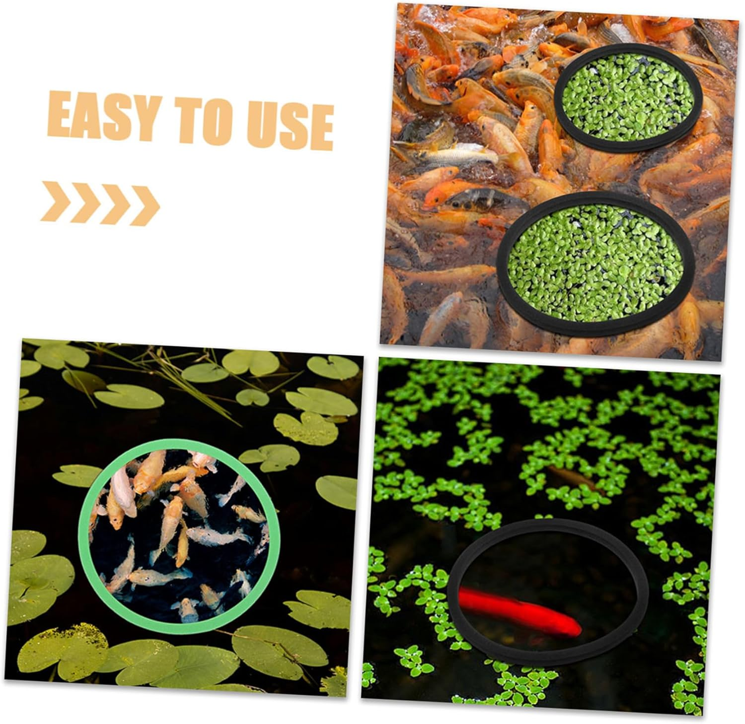 ANDRESLAD 20Pcs Floating Aquarium Plant Rings Reusable Fish Tank Floating Dividers for Betta and Aquatic Pets Supports Photosynthesis Easy Installation for Aquarium Landscaping image number 2