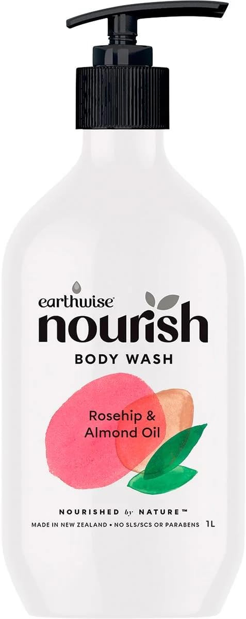Earthwise Nourish Body Wash Rosehip and Almond Oil 1L image number 1