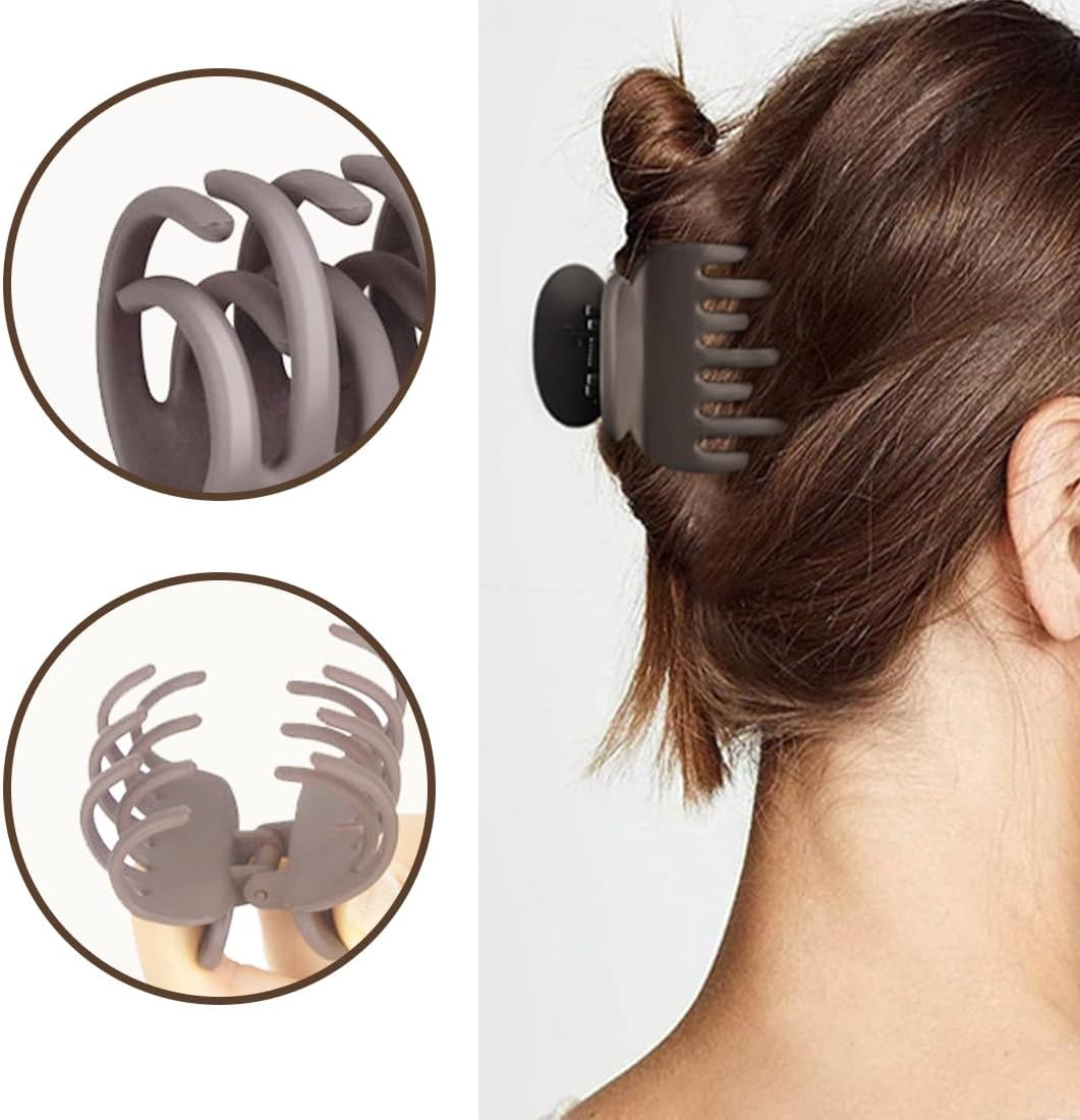 XUZOPIM Pack of 6 Hair Clips Medium Size Hair Clips Small Matte Hair Clip Non-Slip Hair Gripper Clips with Double Row Teeth for Women Girls Thick Thin Hair Styling Accessories