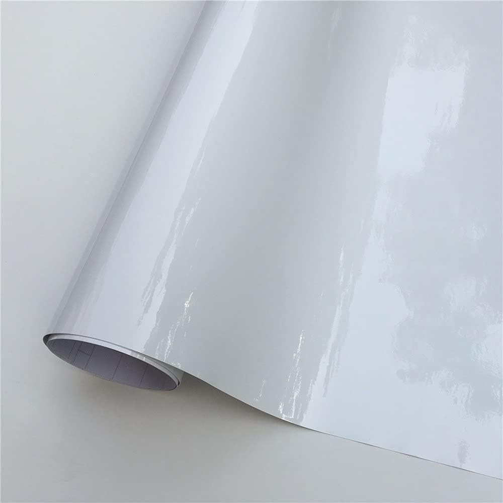 LZLRUN White High Gloss Vinyl Realistic Paint Wrap Roll Car Sticker Film Decal Bubble Free Come with Installation Tool Set (1Ft X 5Ft) (Hgcwv-Us) image number 4