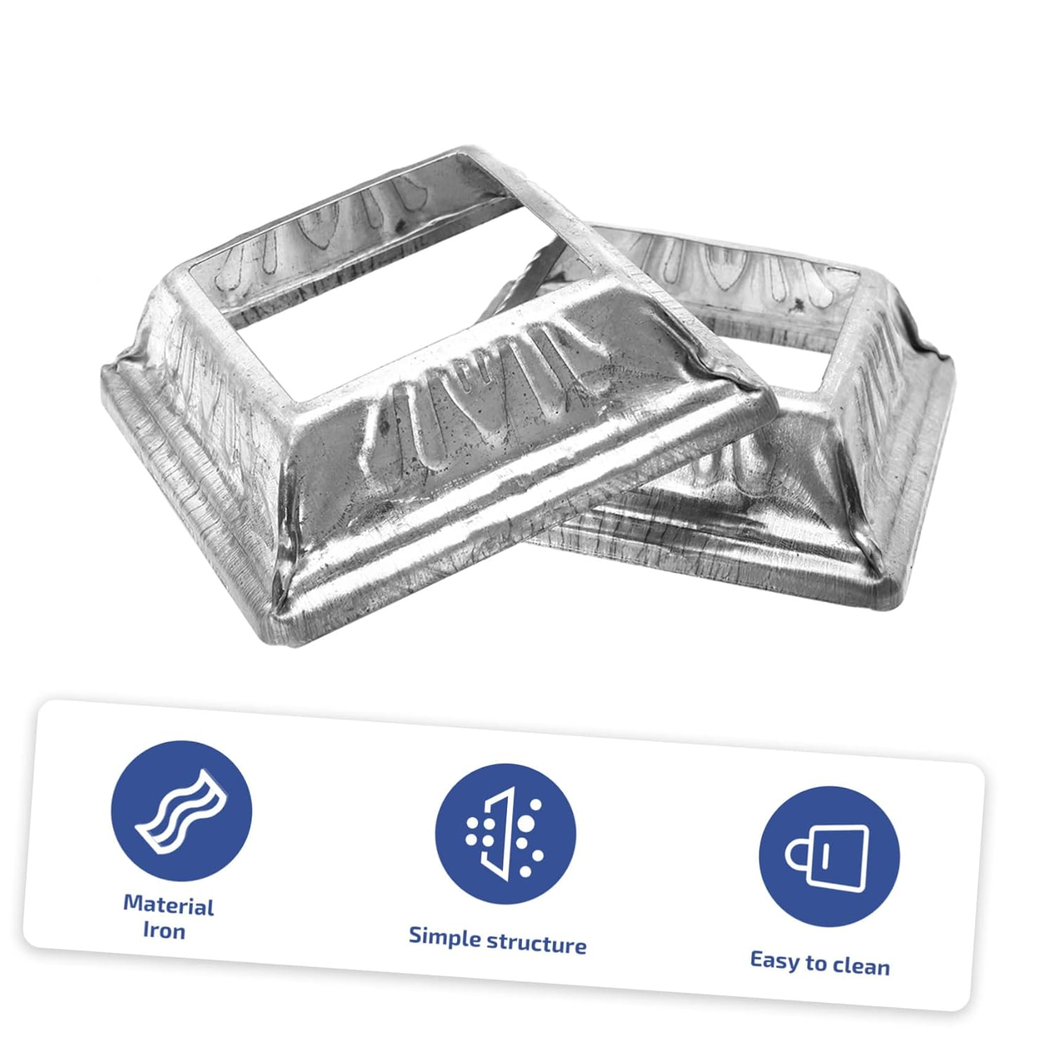 SEWOART 50Pcs Deck Porch Handrail Railing Support Trim Anchor Post Base Cover Skirt Flange Coated Easy to Use image number 2