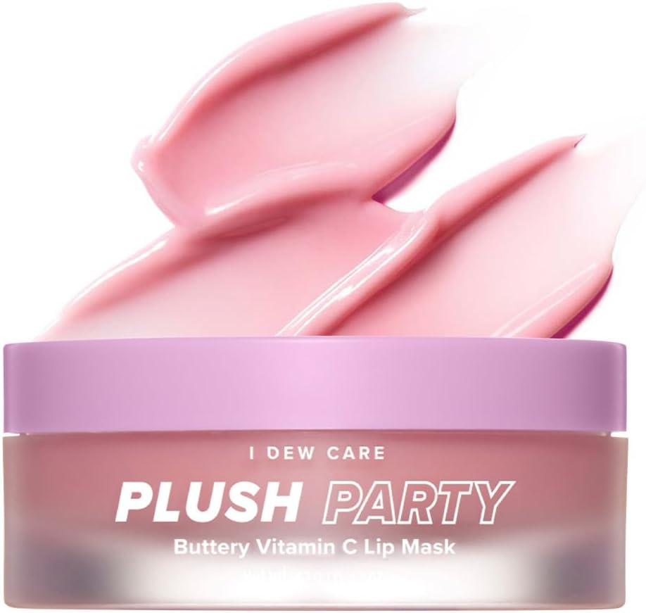 I Dew Care Buttery Vitamin C Lip Sleeping Mask | Plush Party Glass Lip Moisturizing Balm, with Cocoa Butter for Dry Lips, 0.42 Oz image number 1
