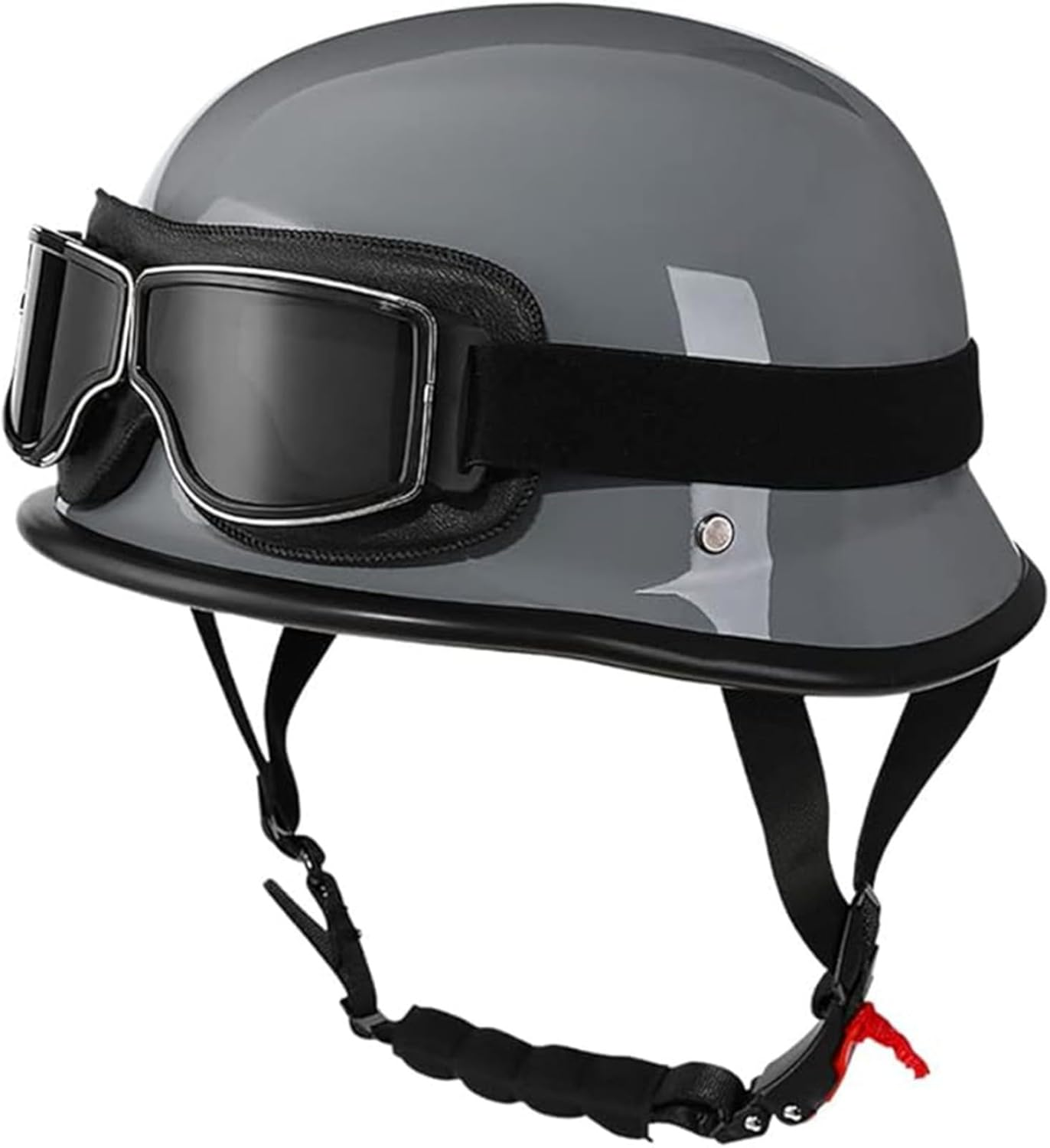 Half-Hel-Met Hel-Mets, Semi-Covered Motorcycle Hel-Met, Open Face Hel-Met, Retro Style Motorcycle Approved ECE 22.06 High-Strength ABS + Anti-Shock EPS