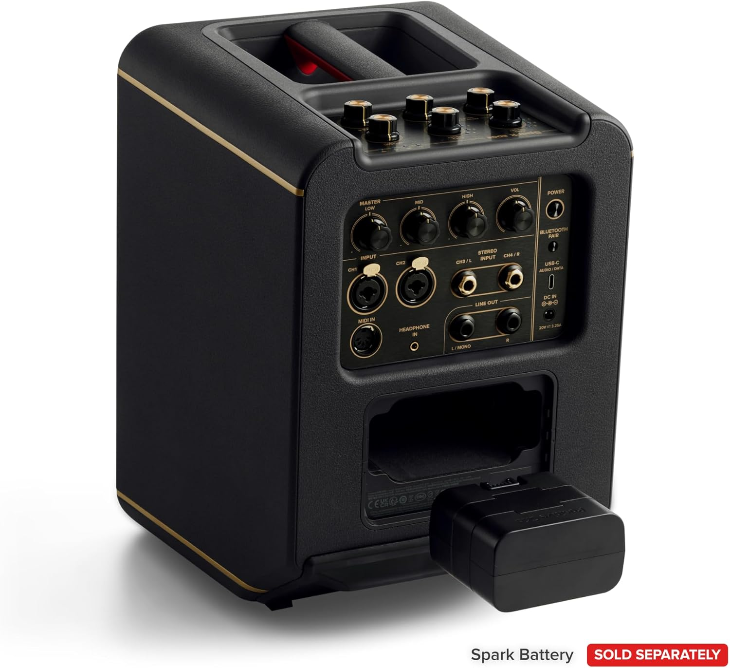 Positive Grid Spark Edge 65W Portable 4-Channel Smart Guitar Amp & PA System with Built-In Looper, AI Features & Smart App for Electric, Acoustic, Bass, Vocals, Keyboards and More image number 6