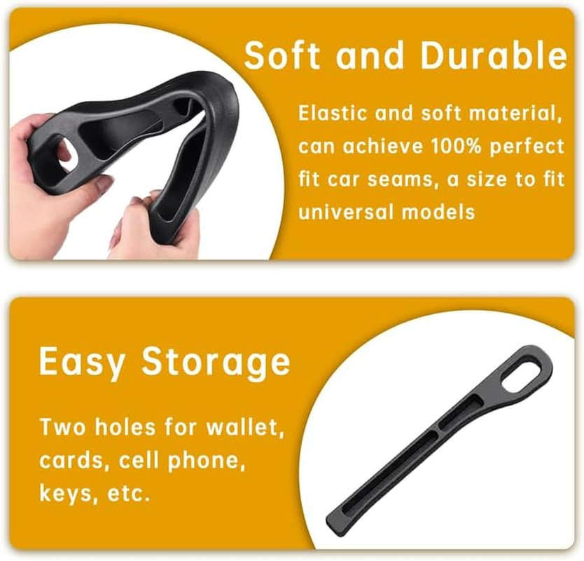 2 PCS Car Seat Gap Filler, Universal Car Seat Gap Organiser to Prevent Item Drops and Add Storage Space, Car Accessories for Cellphone Storage Slot, Car Accessories Interior for Keys Wallets(Black)