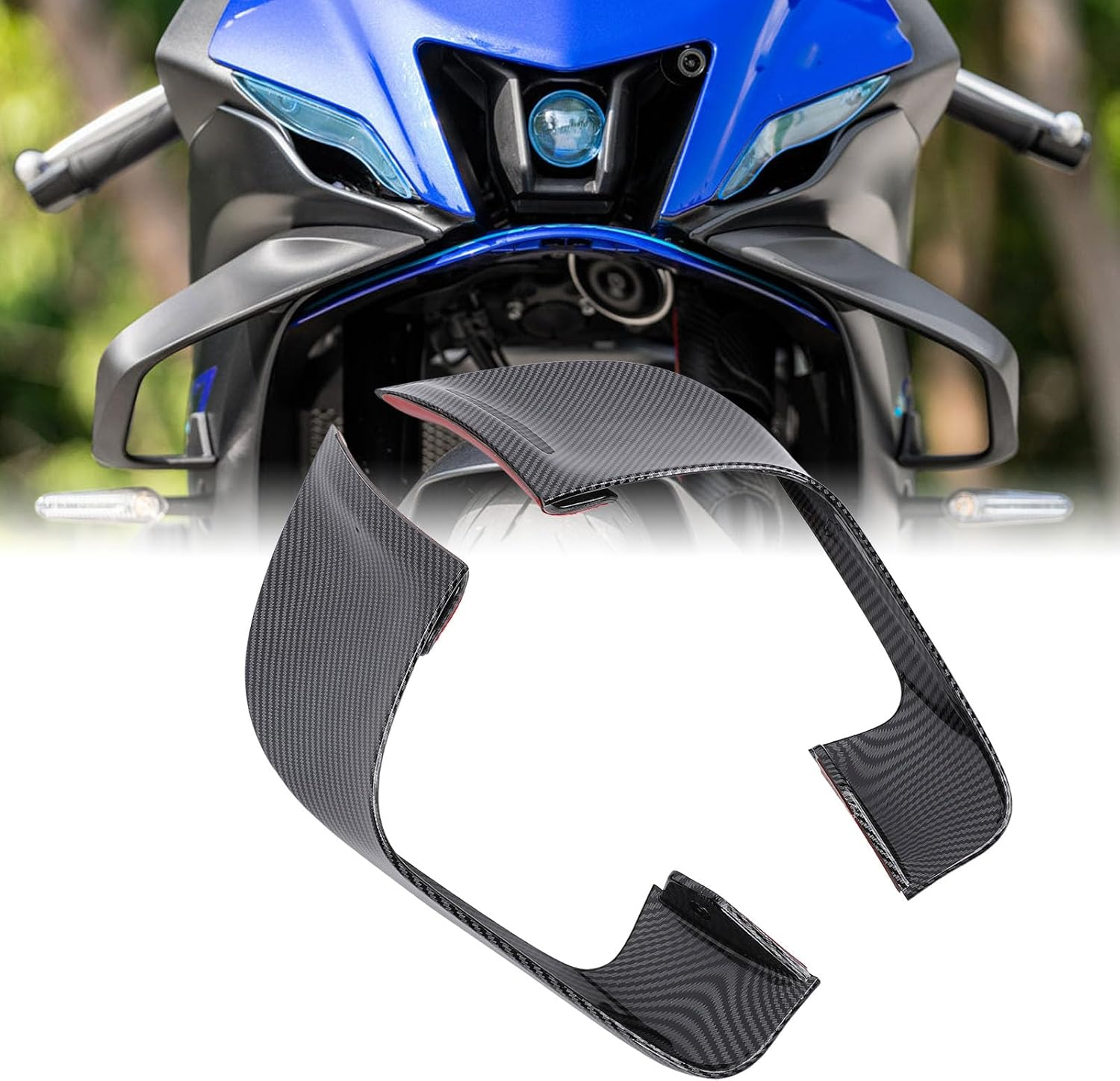 Motorcycle Fairing Air Deflectors for YZF-R7 2020 to 2024, 1 Pair Fairing Side Wing Windshield Replacement, Aerodynamic Wind Deflectors, Motorbike Side Fairing Wingshield (Carbon image number 6