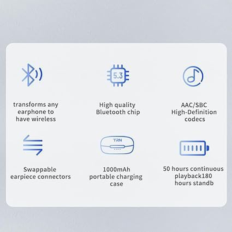 TRN BT20 Pro True Wireless Bluetooth 5.3 Earphone Module Swappable Connectors (Headphones Not Included) (2Pin-S)