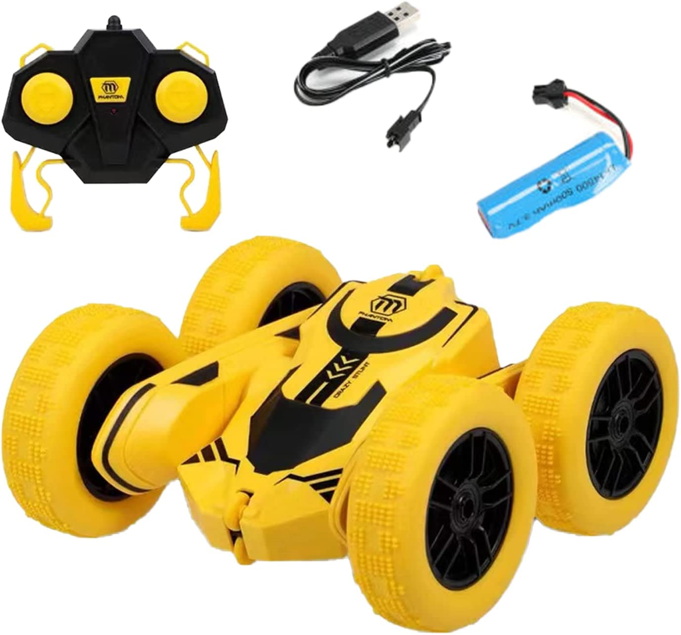 RC Stunt Car with Rollover Stunt and Wall Flip Function for Kids| Rechargeable 4WD Remote Control Car | Double Sided Rotating Car with Tumbling and 360&deg; Spinning Features|Toy Car Crawler Vehicle Toy.