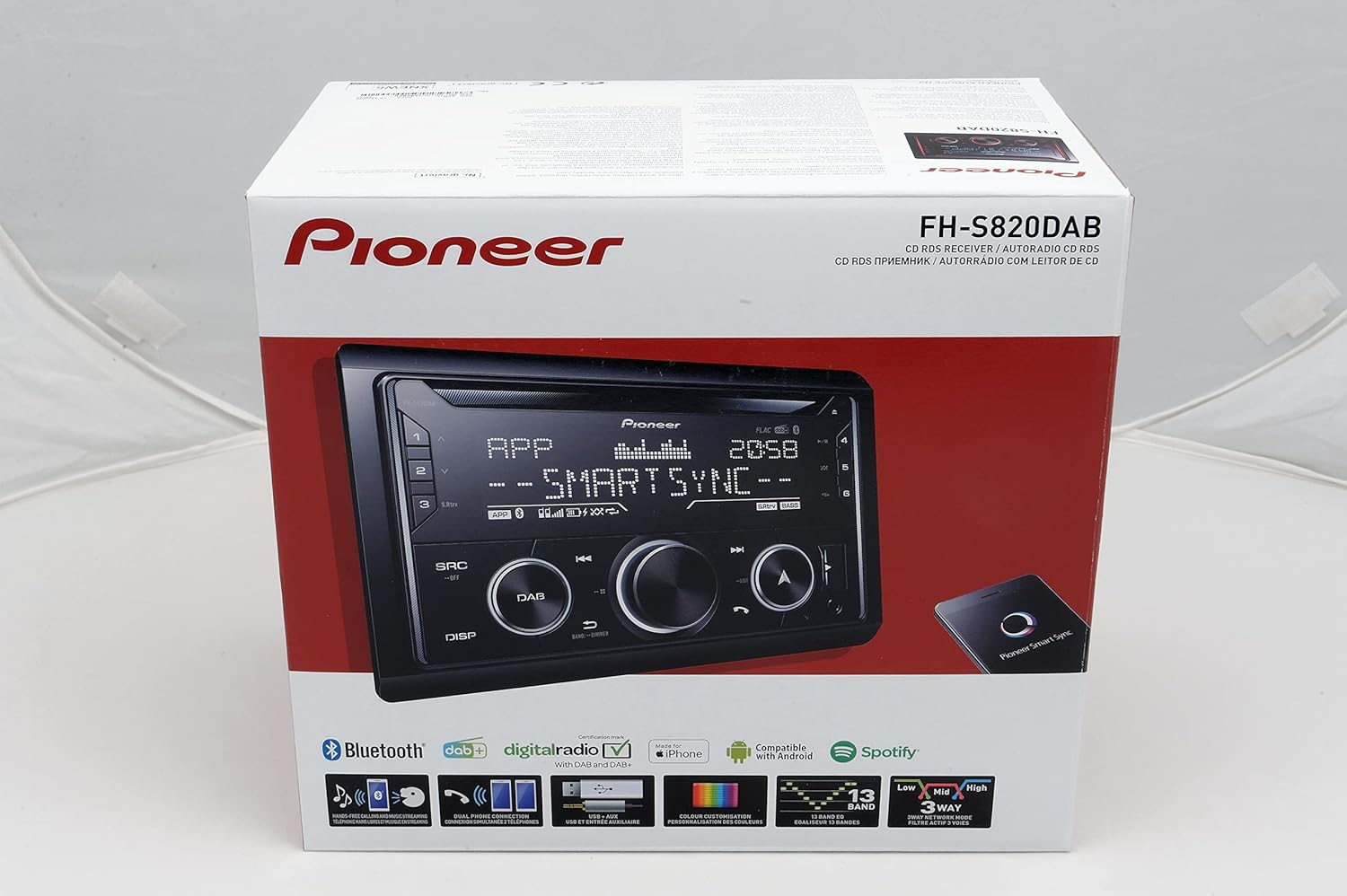 Pioneer FH-S820DAB 2-DIN CD Tuner with DAB/DAB+, Bluetooth, Multi Colour Illumination, USB, Spotify, Pioneer Smart Sync App and Compatible with Apple and Android Devices. image number 5