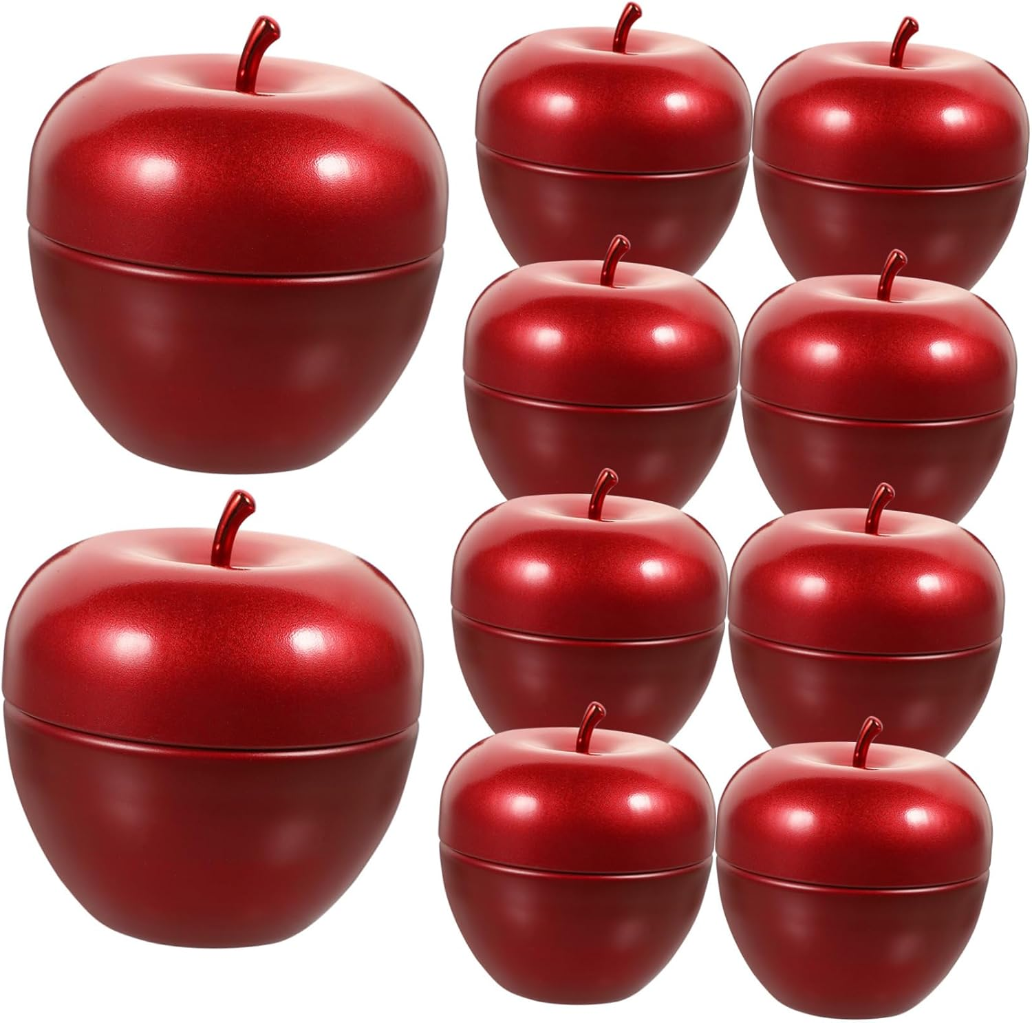 OATIPHO 10Pcs Sealed Candy Storage Jars Lids Apple Shape Tea Cans for Kitchen Home Tea Jar Decor image number 2