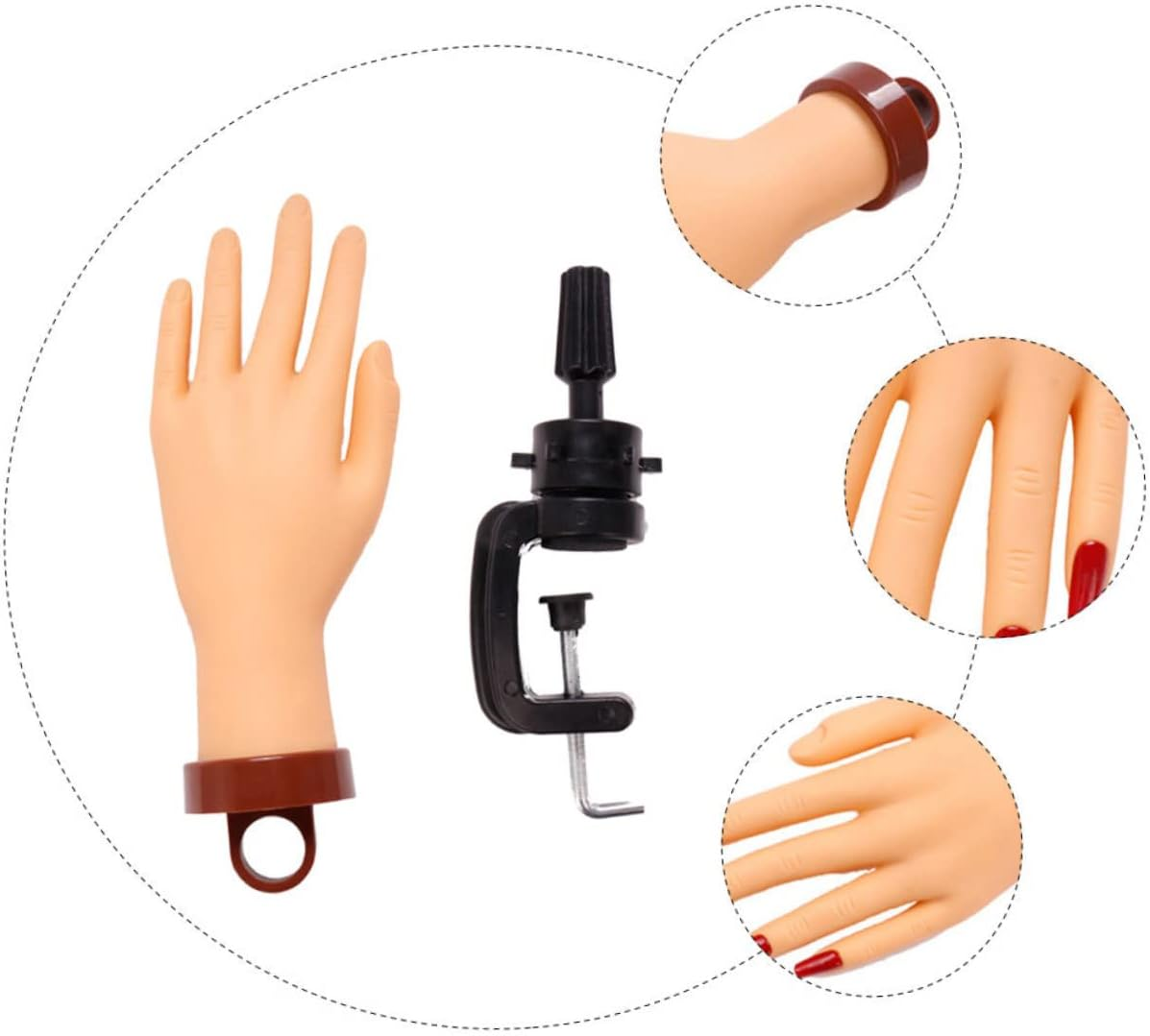 Baluue Nail Art Training Tool Manicure Model Hand Portable Nail Accessories Set image number 5