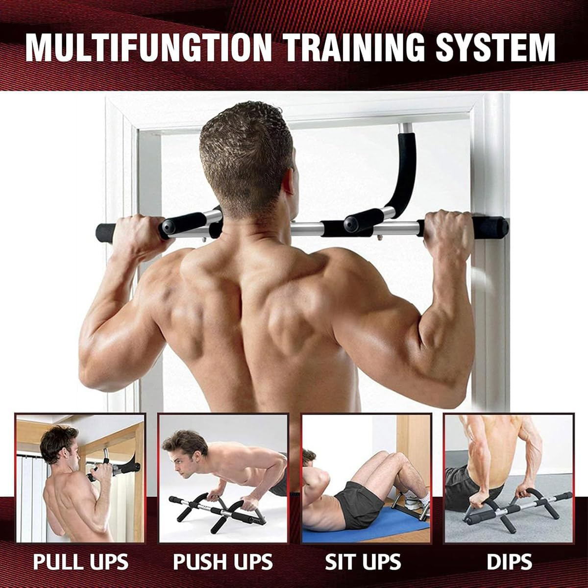 AIMALL 1PC Door Horizontal Bar for Fitness Training, Punch-Free Pull-Up Bar, High Load-Bearing Detachable Sports Equipment for Men and Women image number 1