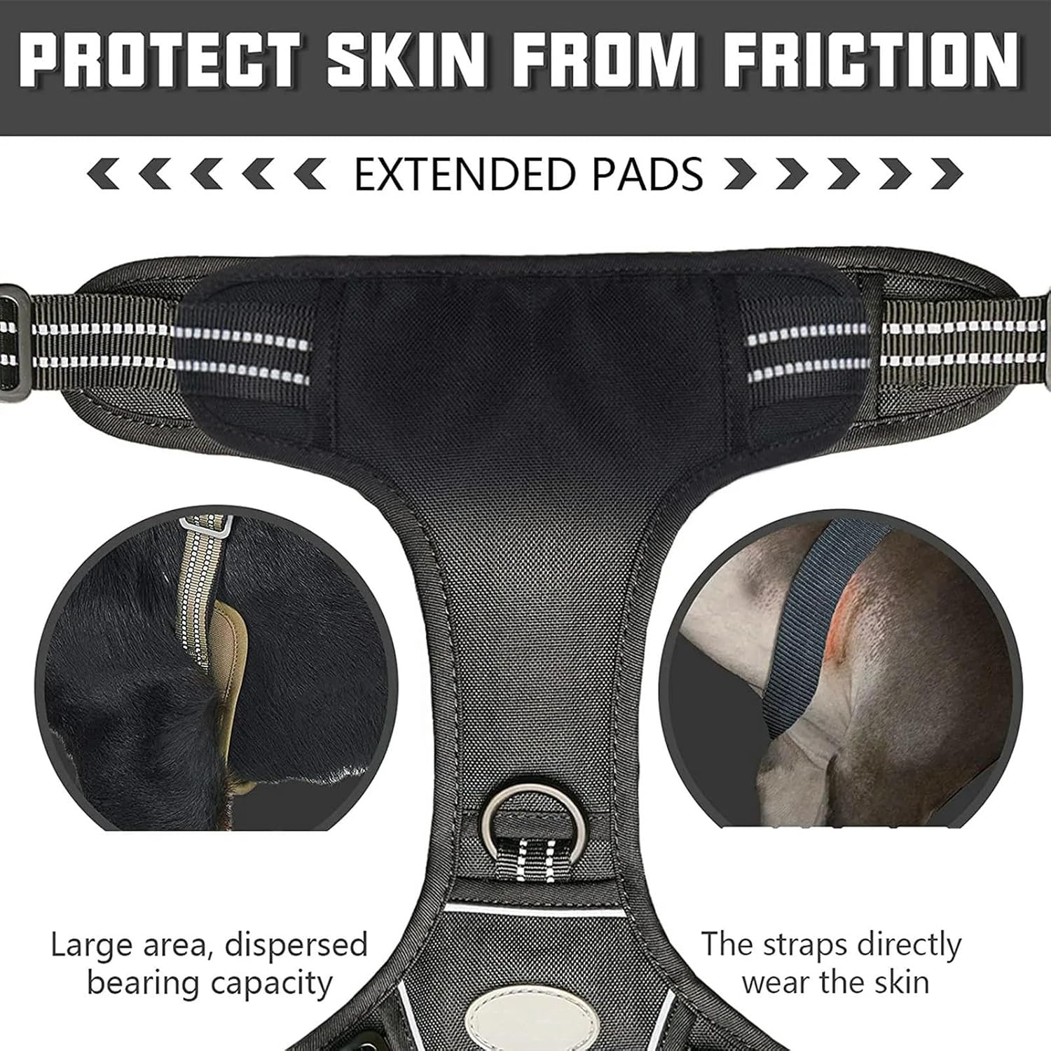 UOSIA Tactical Dog Harness No-Pull Service Dog Vest Harness Adjustable Pet Working Training Military Vest Reflective Escape Proof Molle Dog Harness with Handle for Medium Large Dogs image number 2