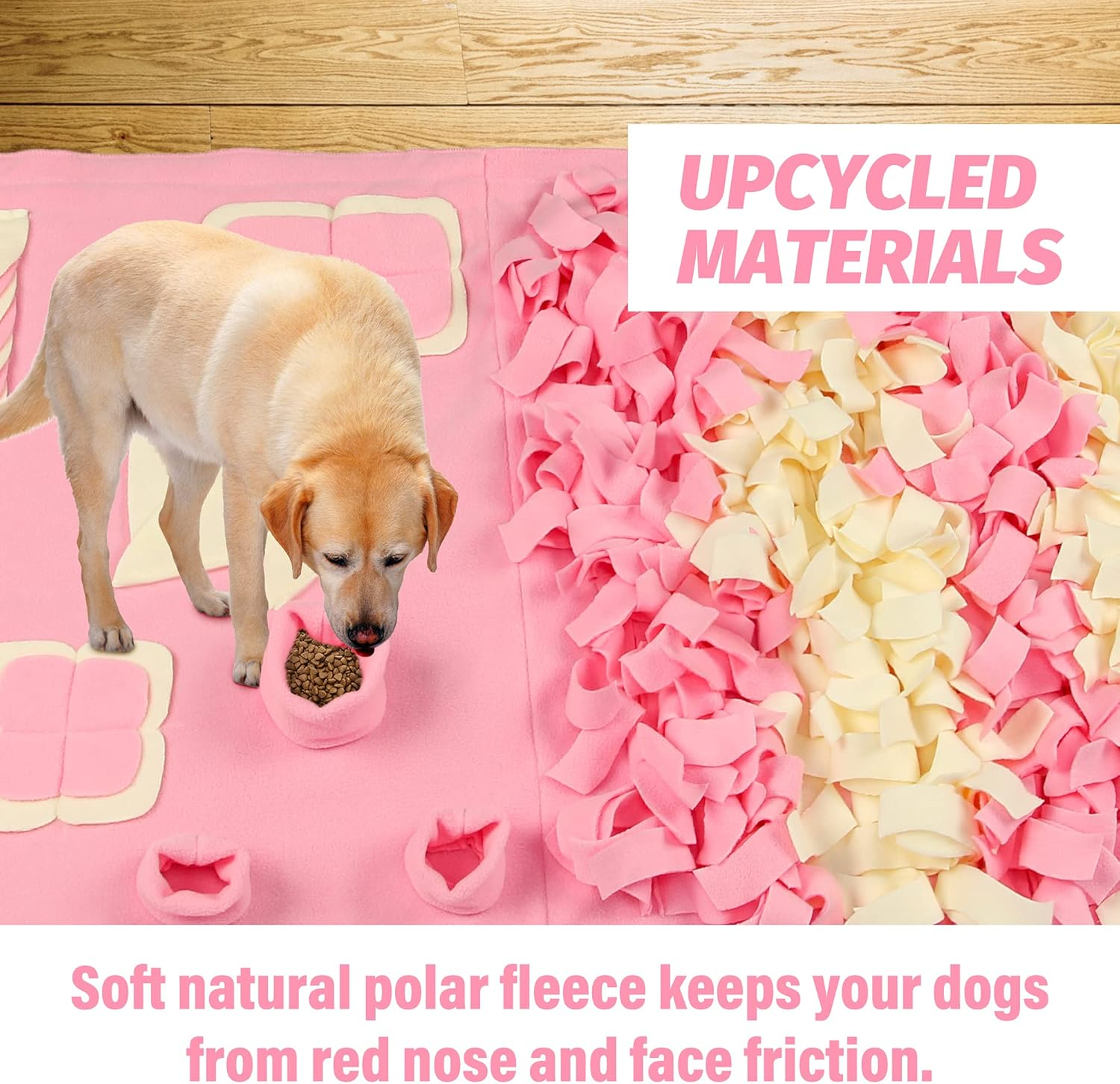 Stellaire Chern Snuffle Mat for Small Large Dogs Nosework Feeding Mat (23.6" X 39.4") Easy to Fill and Machine Washable Training Mats Pet Activity/Toy/Play Mat, Great for Stress Release - M & Pink image number 7