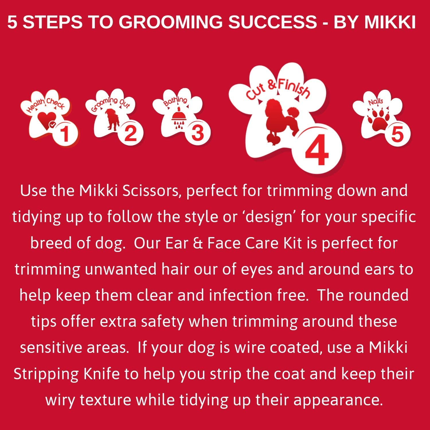 Mikki Dog, Puppy Grooming Stripping Knife - Hand Stripping Blade Tool for Coarse Hair Coats image number 5