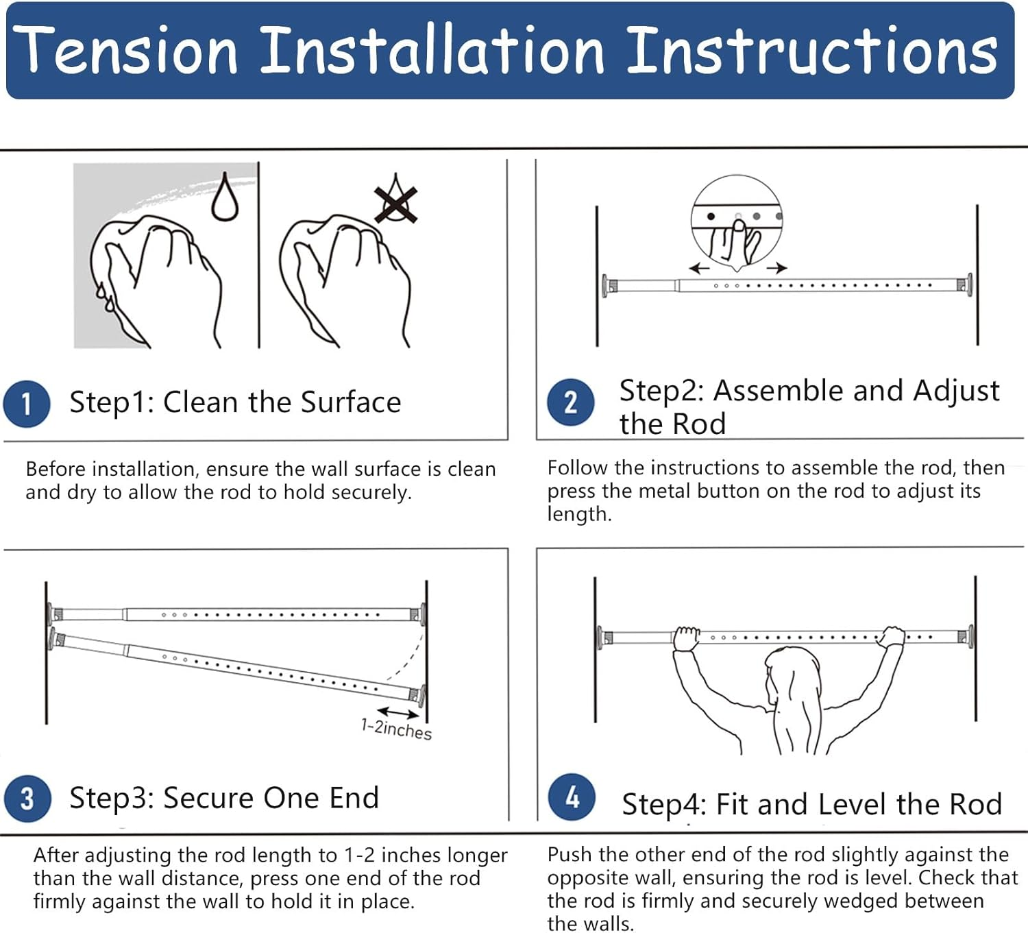 Oxdigi Tension Shower Curtain Rod, Short Small No Drilling Adjustable Window Curtain Rod for Bathroom, Indoor Decor image number 1