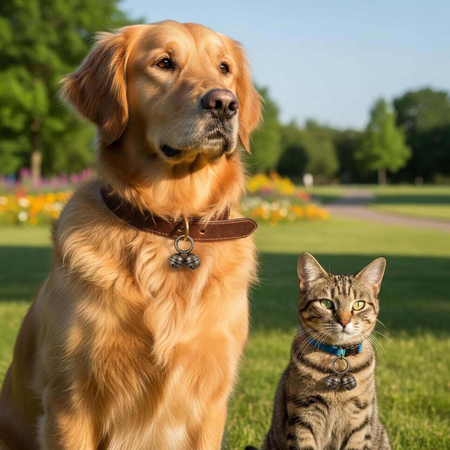 Hekoujiub 3 Sets Bell for Dog Collar Cat Bell for Pet Tracking Extra Loud Dog and Cat Bells for Collar Copper Bells with Quick Clips (Vintage Bronze) image number 1