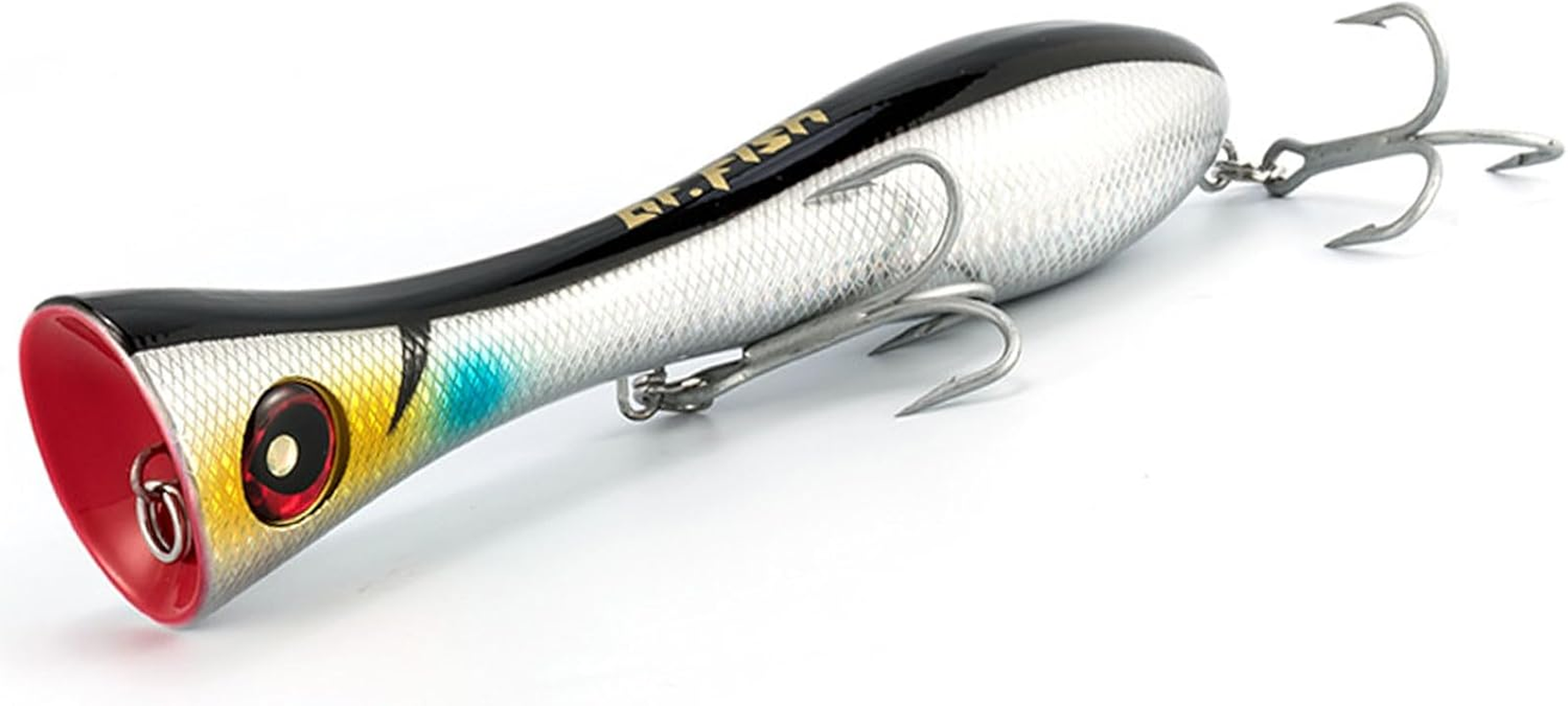 Dr.Fish Saltwater GT Popper 8" Fishing Lures Topwater VMC Treble Hooks Surf Fishing Offshore Big Game Wire through Heavy Duty