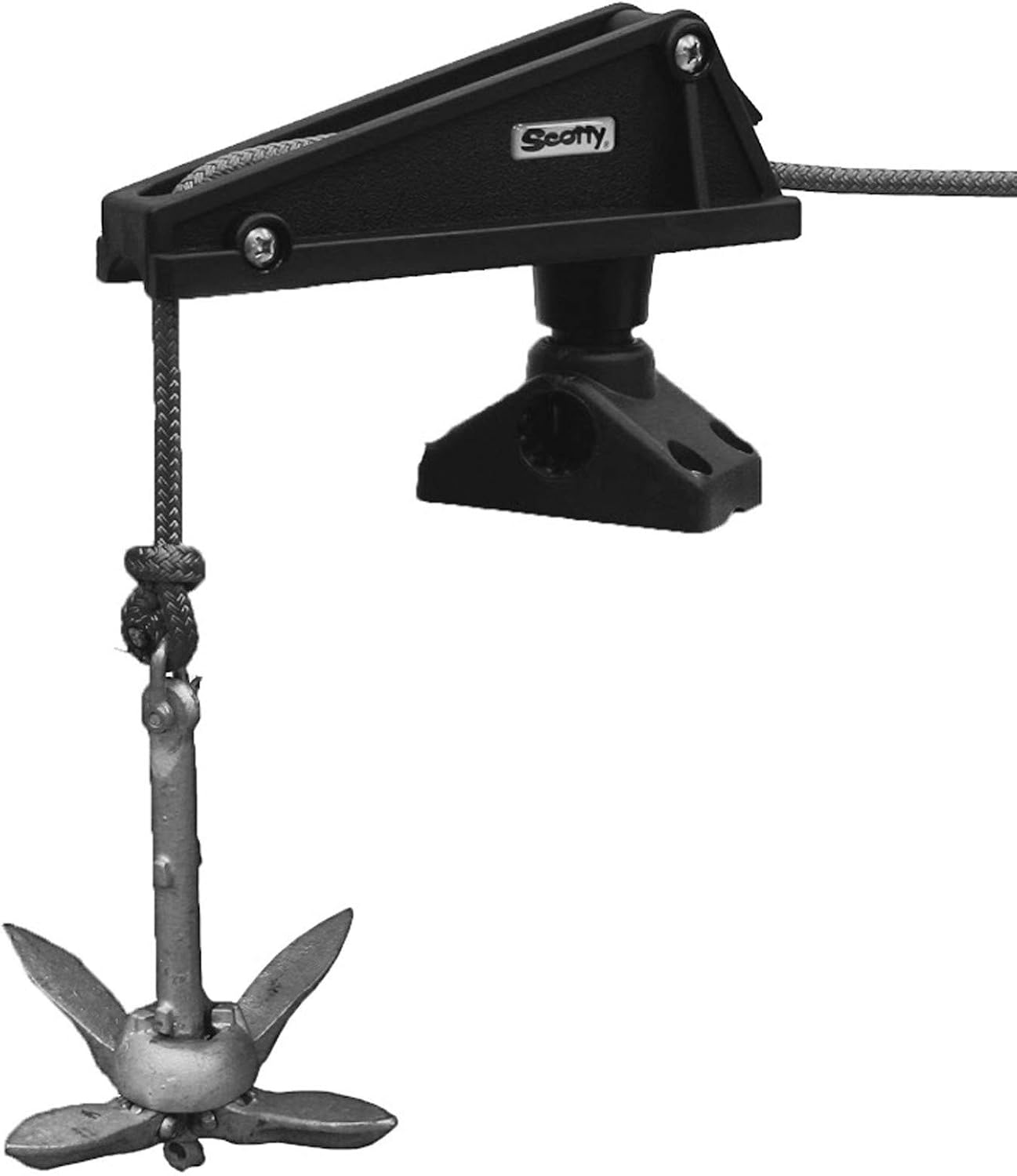 Scotty 620767#276 Anchor Lock W/ #241 Side Deck Mount, Black, Small image number 1
