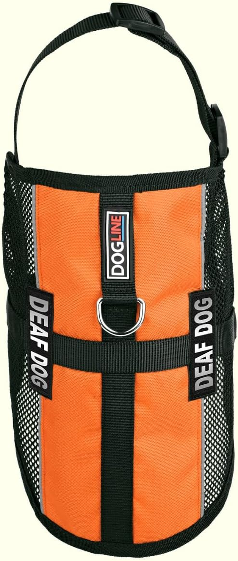 Dogline Maxaire Mesh Vest for Dogs and 2 Removable Deaf Patches, 13"-16", Orange image number 6