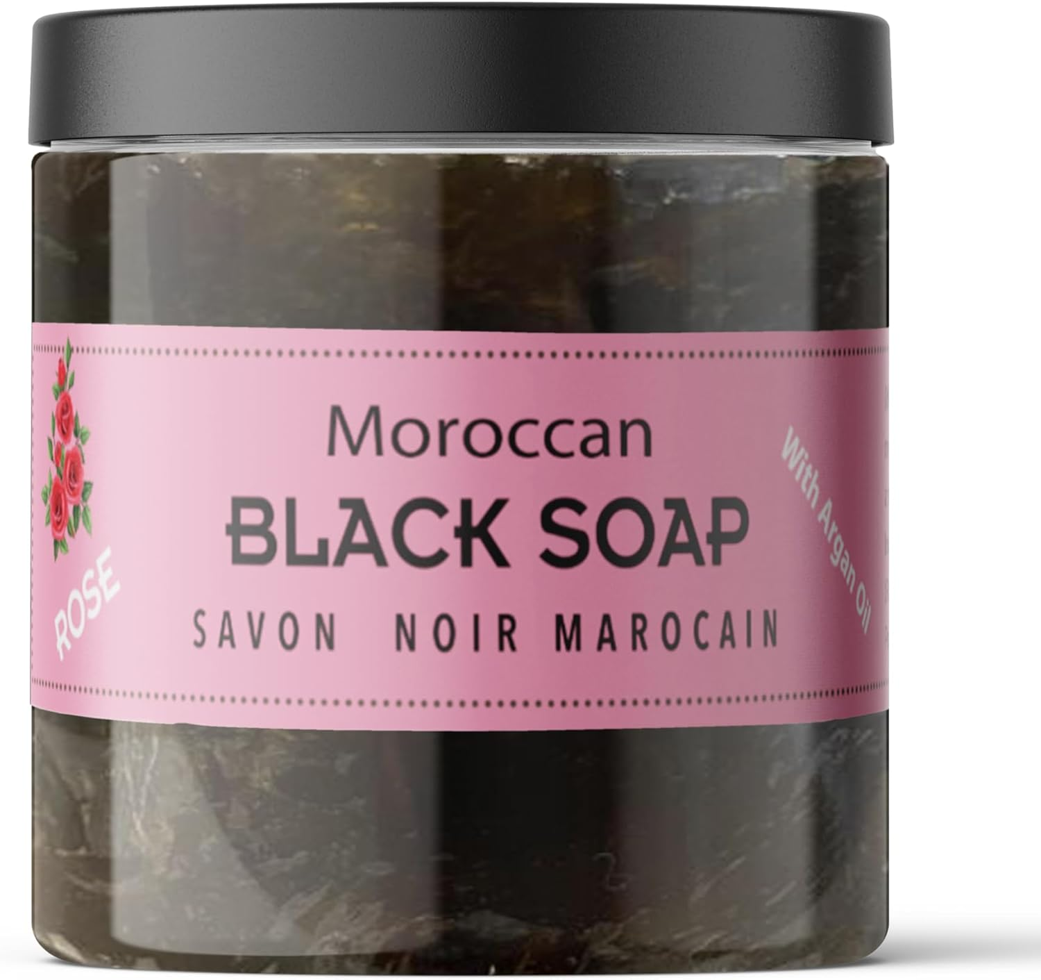 Zakia'S Morocco Moroccan Black Soap (Beldi Olive Soap) Rose Petal Scent, 100% Natural, Body Scrub, Pure & Natural, Purifying, Cleansing, Exfoliating for Hammam Ritual- 16.0 Oz / 552Gr, Value Size image number 1