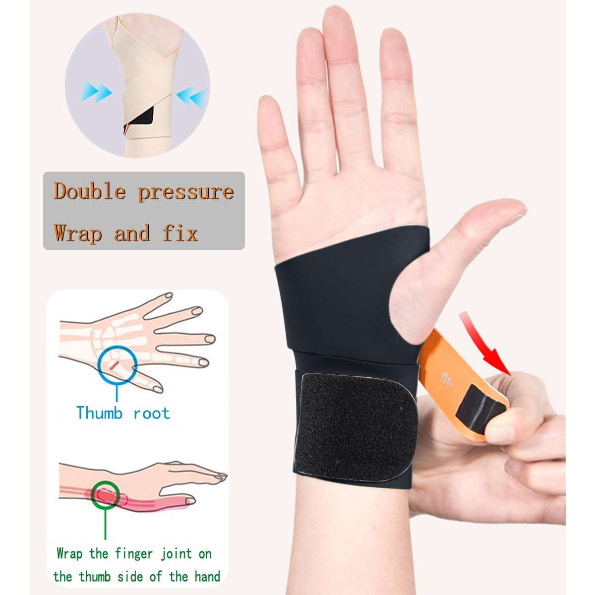 Carpal Tunnel Wrist Brace，【Soft and Ultra-Thin】Lightweight and Adjustable Wrist Support Brace，Wrist Tendon Sheath Joint Fixation，Lightweight, Breathable, Sweat Wicking，For Men and Women，Suitable for Housework, Sports (Left, Black) image number 3
