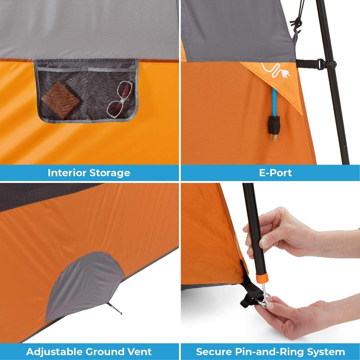 CORE 12 Person Tent | Large Multi Room Tent for Family with Storage Pockets for Camping Accessories | Portable Cabin Huge Tent with Carry Bag for Outdoor Car Camping image number 6