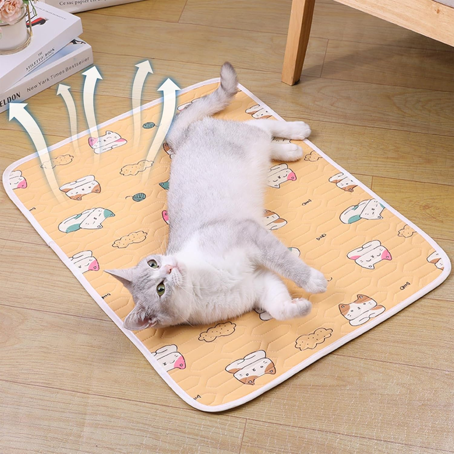 KASESSS Latex Cat Cooling Mat, Pet Cooling Mat Foldable, 50X40Cm Pet Cooling Mat for Cats, Cool Mat for Cats Dogs, Breathable Cat Cool Mat, Cat Cooling Pad Keep Pet Cool in Summer for Small Medium Pet image number 4