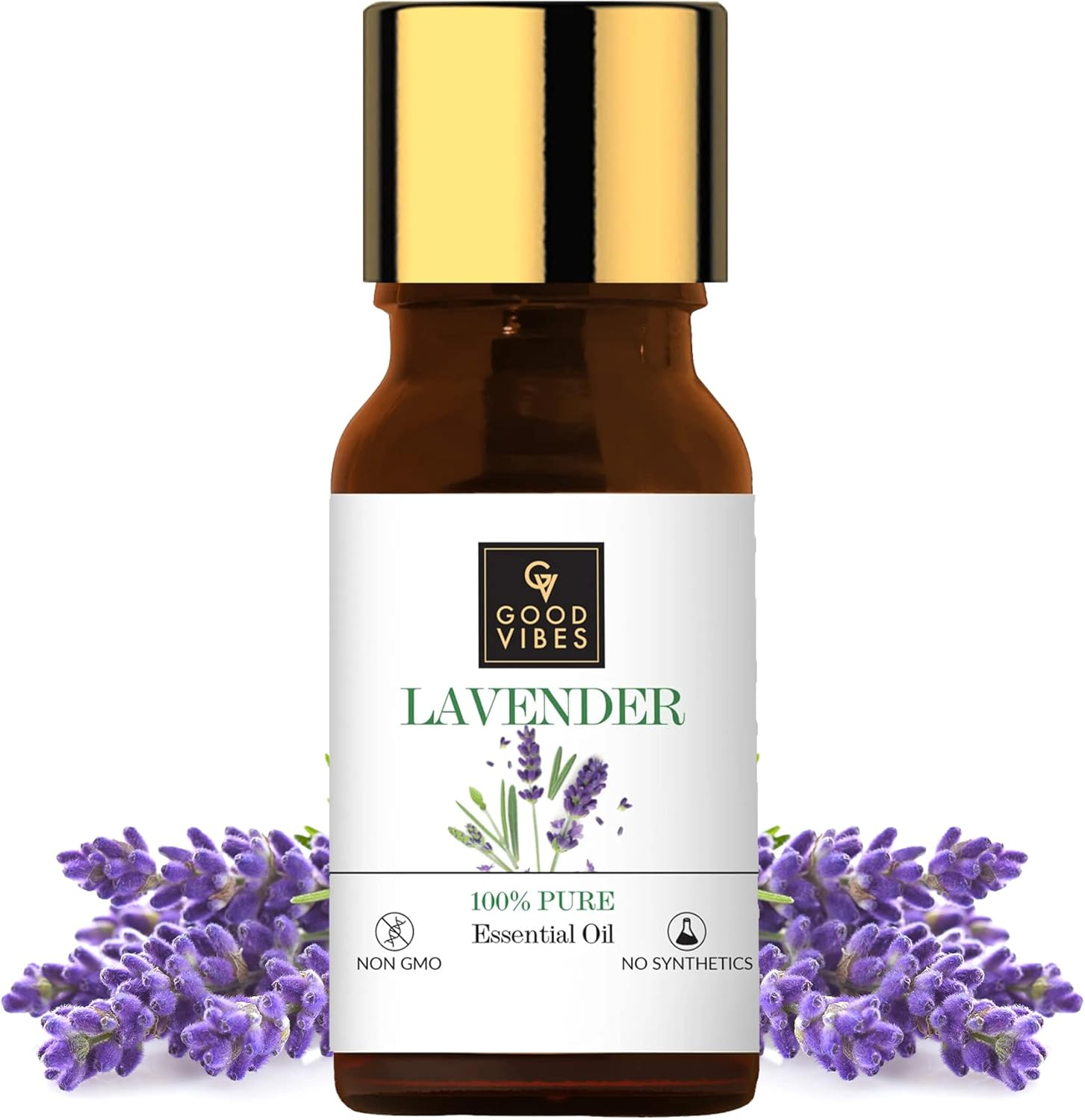 Good Vibes 100% Pure Lavender Essential Oil, 5 Ml Naturally Detoxifies and Rejuvenates Skin, Stimulates Hair Growth, Suitable for All Skin & Hair Types, No Alcohol, Parabens & Sulphates image number 1