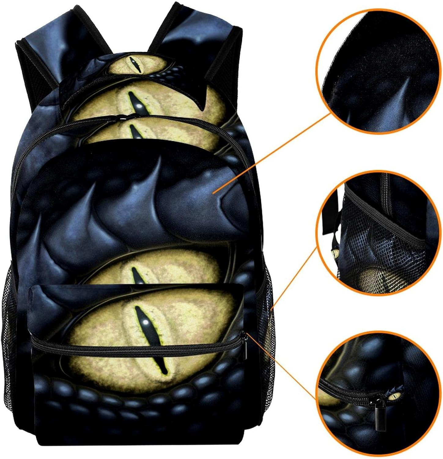 Dragon Eyes Backpack Students Shoulder Bags Travel Bag College School Tote Backpacks image number 4