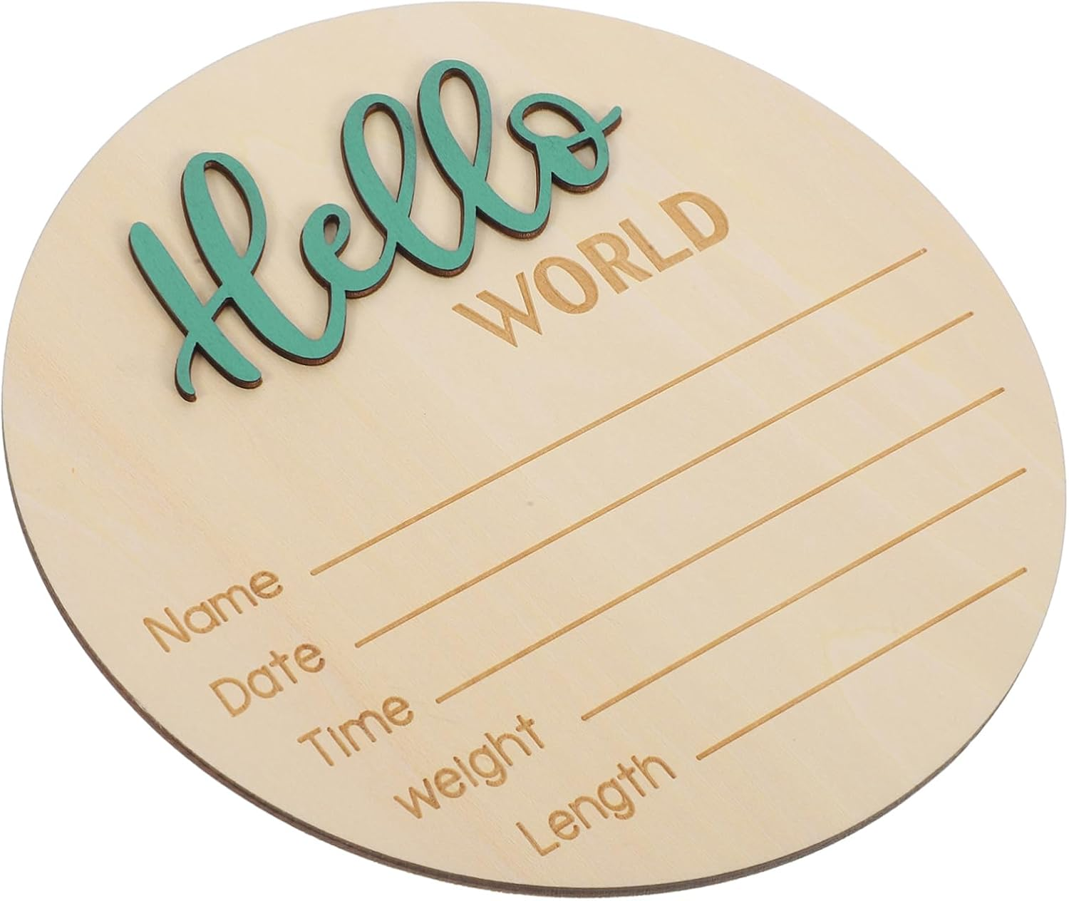 Wooden round Birth Announcement Sign for Newborns Baby Name Sign Infant Photography Prop Hospital Welcome Newborn Announcement image number 3